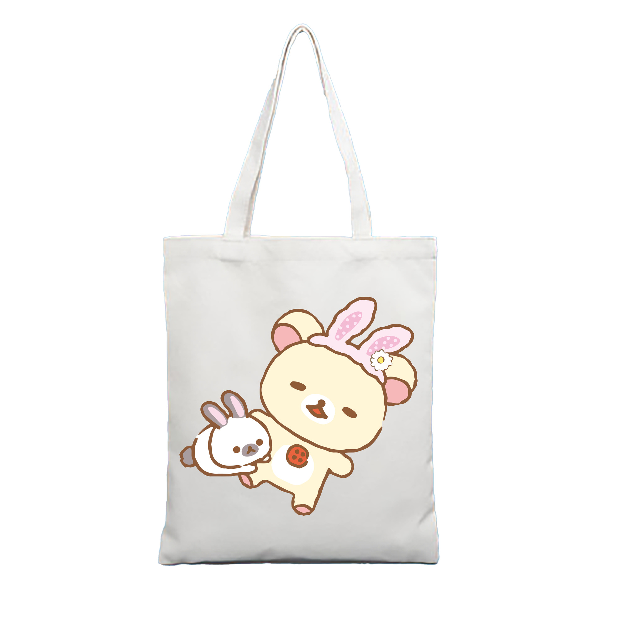 （画像用） リラックマ リラックマ キイロイトリ Rilakkuma Korilakkuma Kiiroitori 縦型キャンバス生地手提げバッグ　トートバッグ