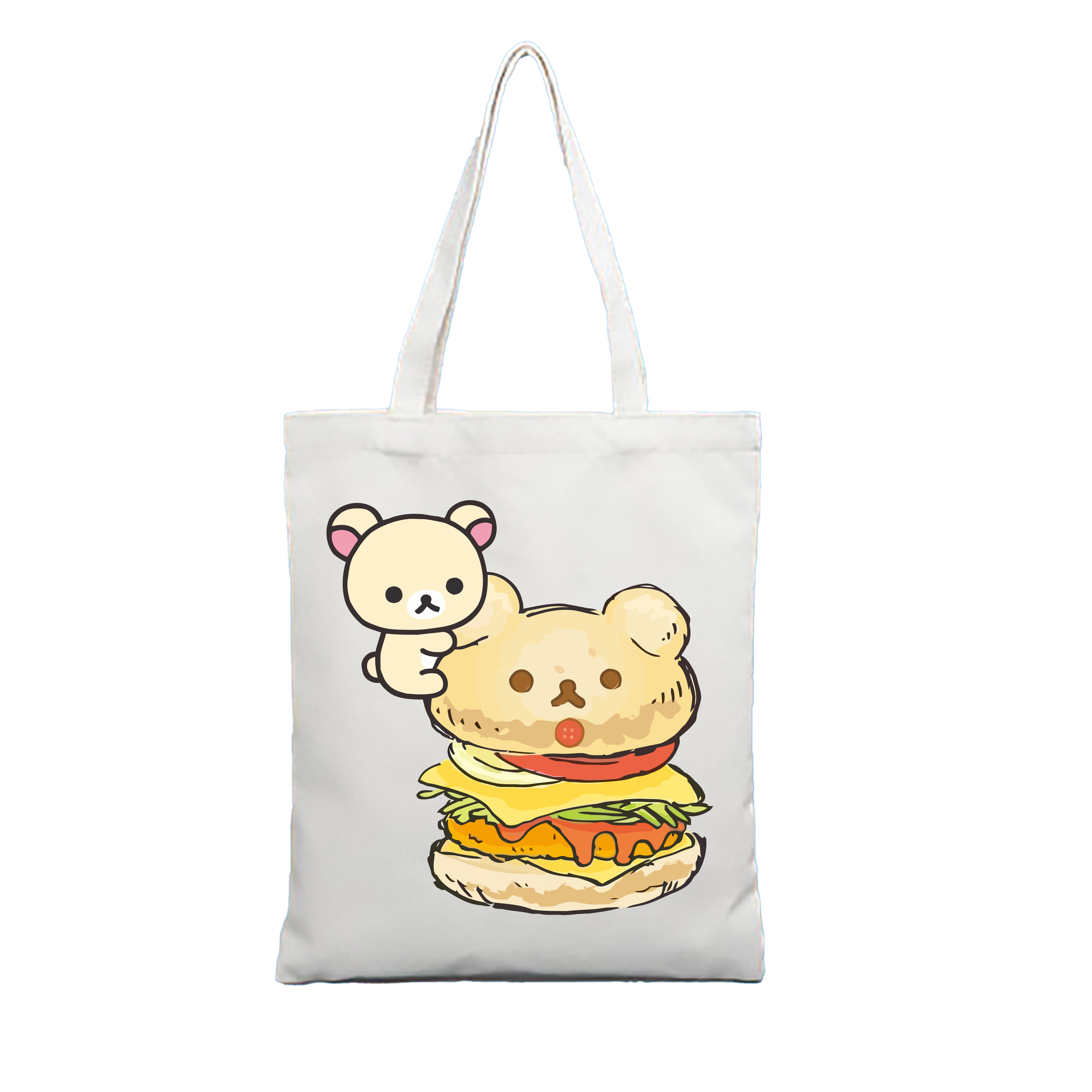 （画像用） リラックマ リラックマ キイロイトリ Rilakkuma Korilakkuma Kiiroitori 縦型キャンバス生地手提げバッグ　トートバッグ
