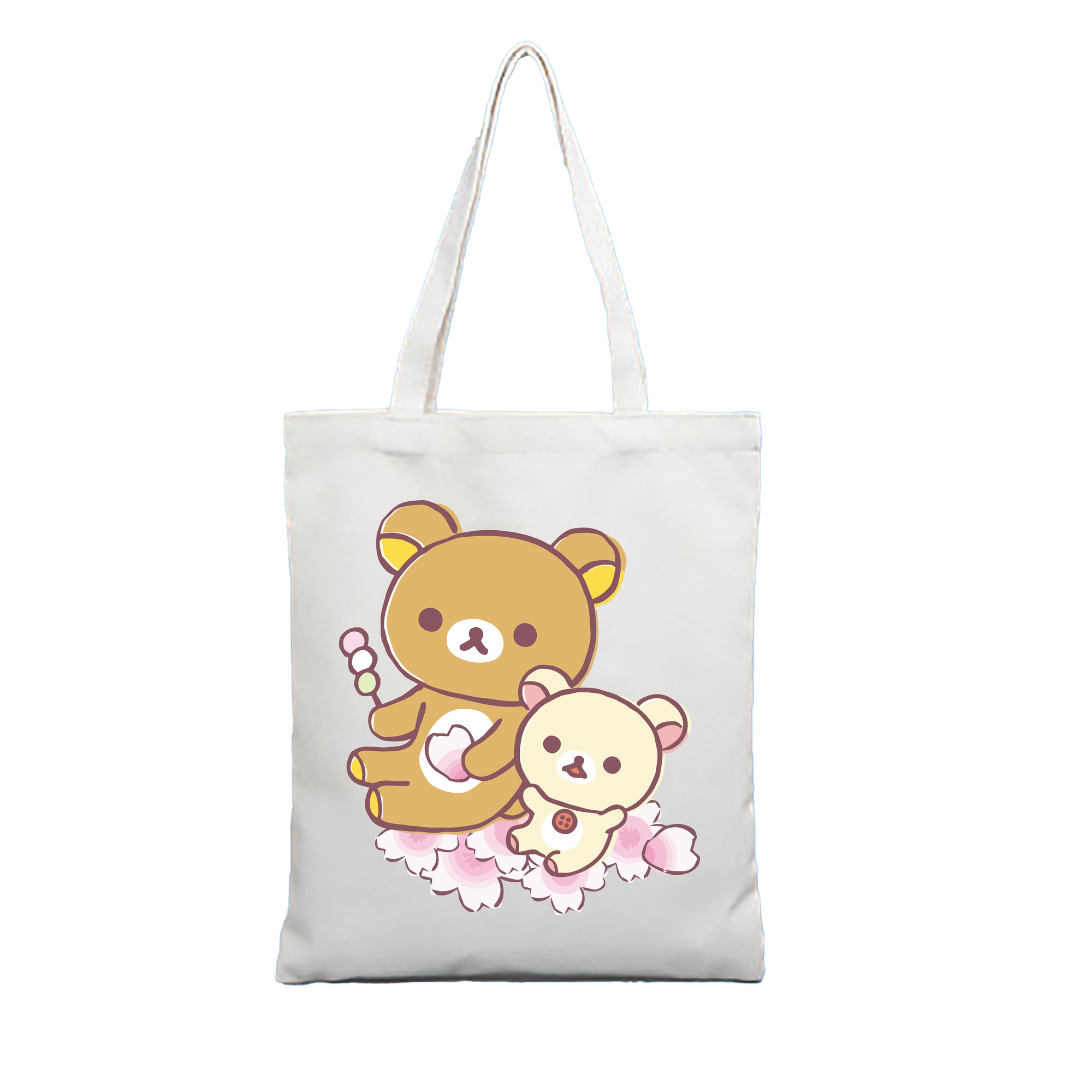 （画像用） リラックマ リラックマ キイロイトリ Rilakkuma Korilakkuma Kiiroitori 縦型キャンバス生地手提げバッグ　トートバッグ