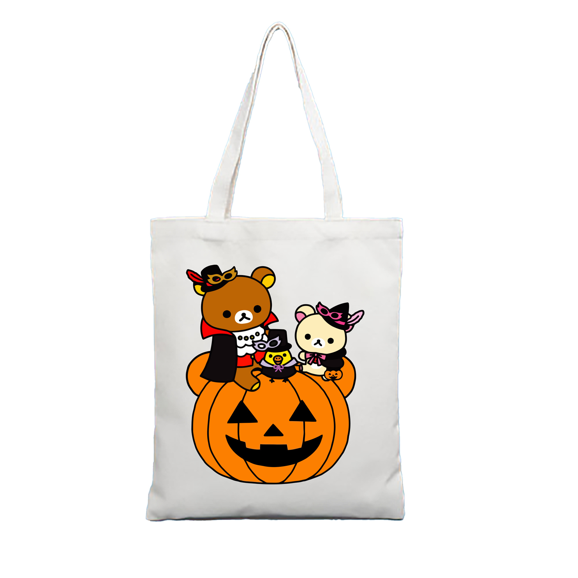 （画像用） リラックマ リラックマ キイロイトリ Rilakkuma Korilakkuma Kiiroitori 縦型キャンバス生地手提げバッグ　トートバッグ