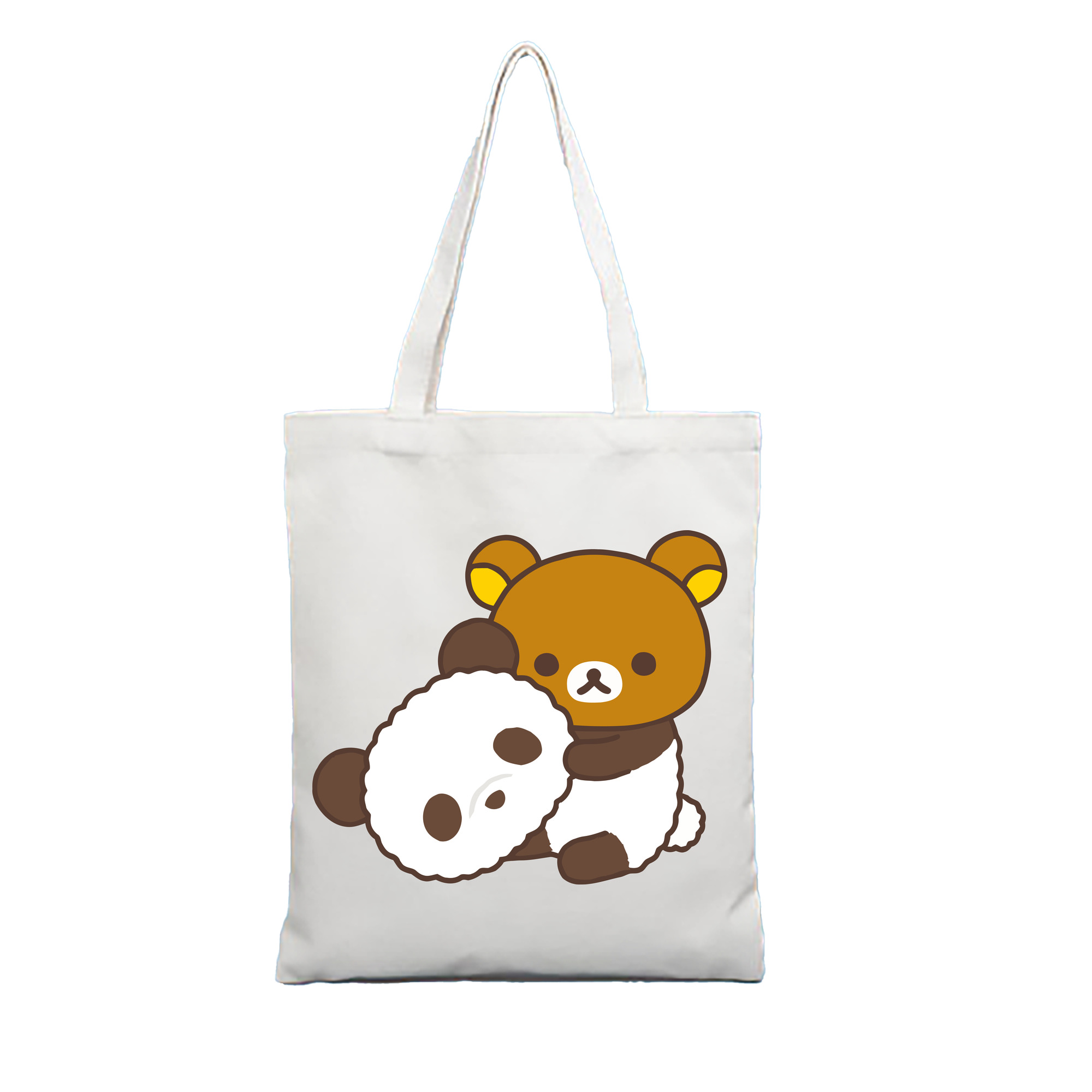 （画像用） リラックマ リラックマ キイロイトリ Rilakkuma Korilakkuma Kiiroitori 縦型キャンバス生地手提げバッグ　トートバッグ