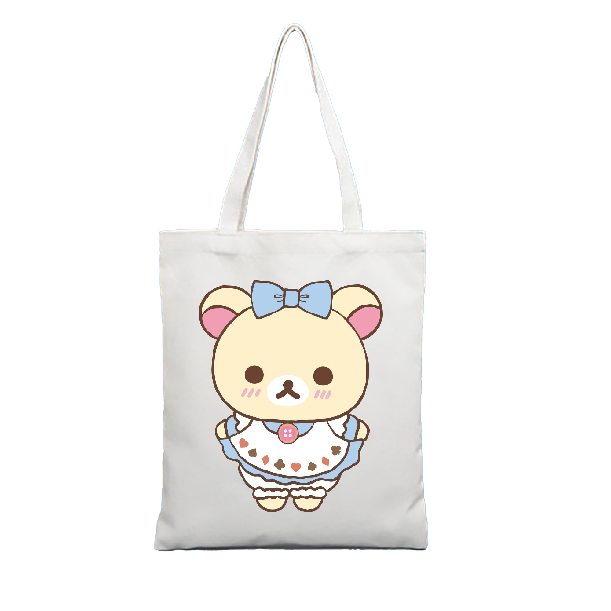 （画像用） リラックマ リラックマ キイロイトリ Rilakkuma Korilakkuma Kiiroitori 縦型キャンバス生地手提げバッグ　トートバッグ