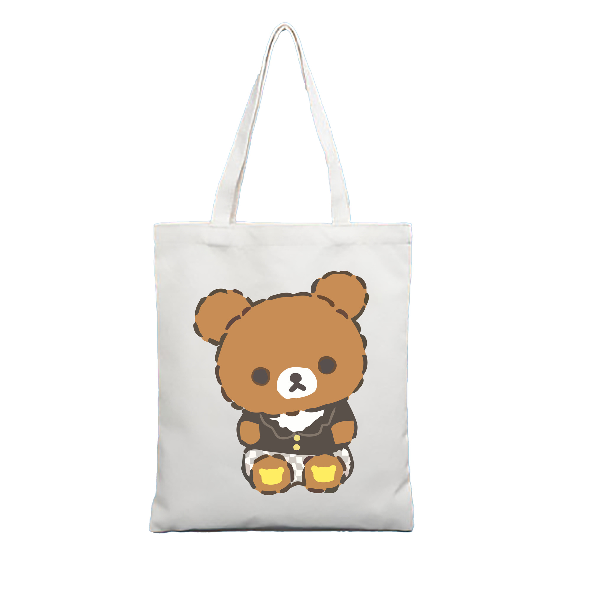 （画像用） リラックマ リラックマ キイロイトリ Rilakkuma Korilakkuma Kiiroitori 縦型キャンバス生地手提げバッグ　トートバッグ