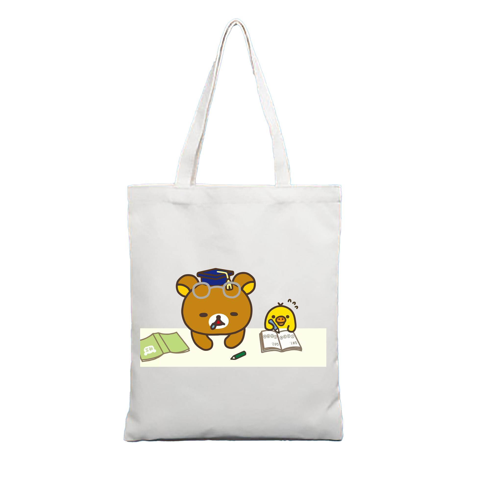 （画像用） リラックマ リラックマ キイロイトリ Rilakkuma Korilakkuma Kiiroitori 縦型キャンバス生地手提げバッグ　トートバッグ