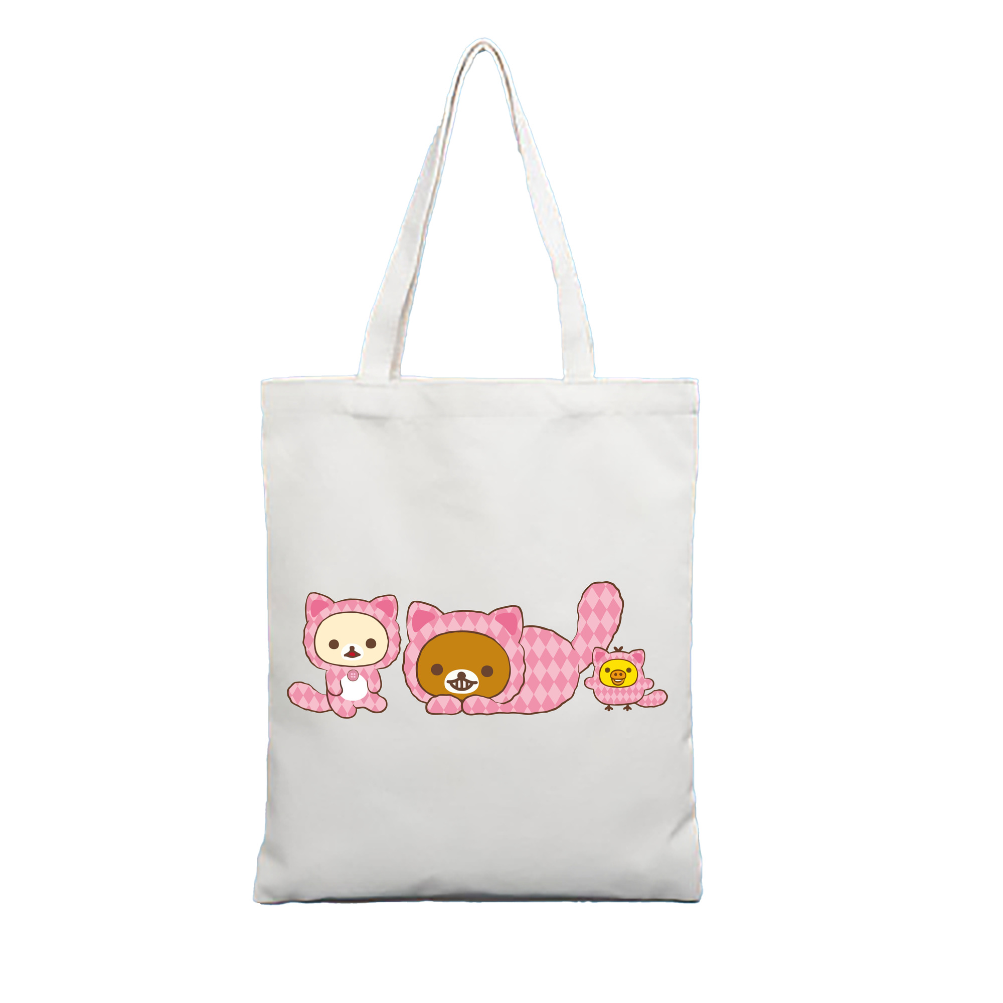 （画像用） リラックマ リラックマ キイロイトリ Rilakkuma Korilakkuma Kiiroitori 縦型キャンバス生地手提げバッグ　トートバッグ