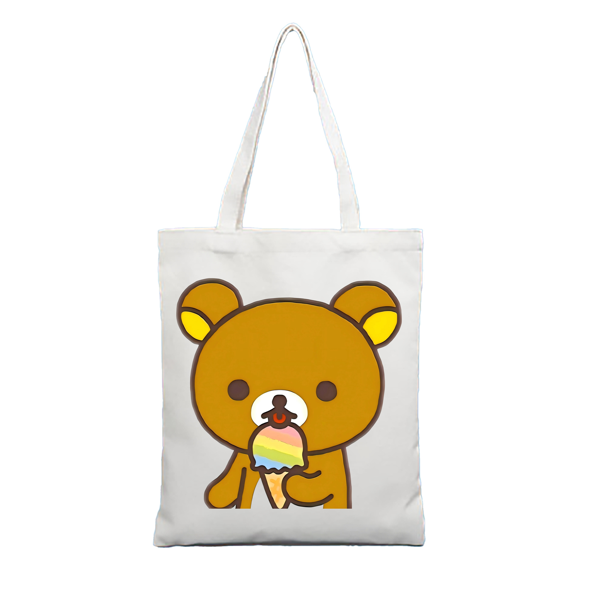 （画像用） リラックマ リラックマ キイロイトリ Rilakkuma Korilakkuma Kiiroitori 縦型キャンバス生地手提げバッグ　トートバッグ