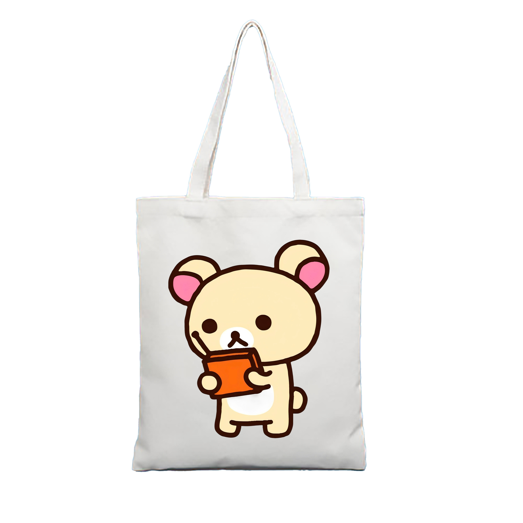 （画像用） リラックマ リラックマ キイロイトリ Rilakkuma Korilakkuma Kiiroitori 縦型キャンバス生地手提げバッグ　トートバッグ
