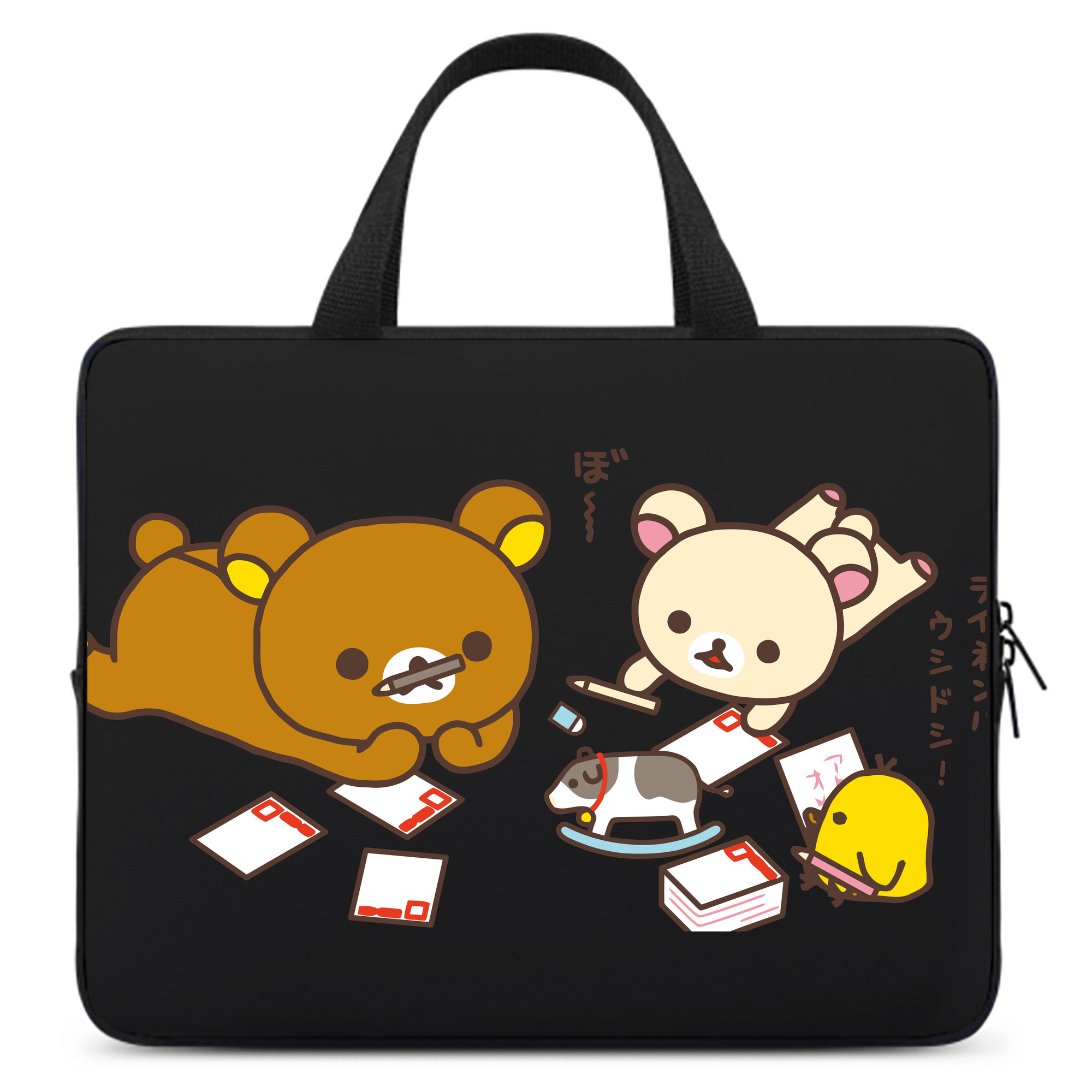 （画像用） リラックマ リラックマ キイロイトリ Rilakkuma Korilakkuma Kiiroitori 手提げノートパソコンバッグ