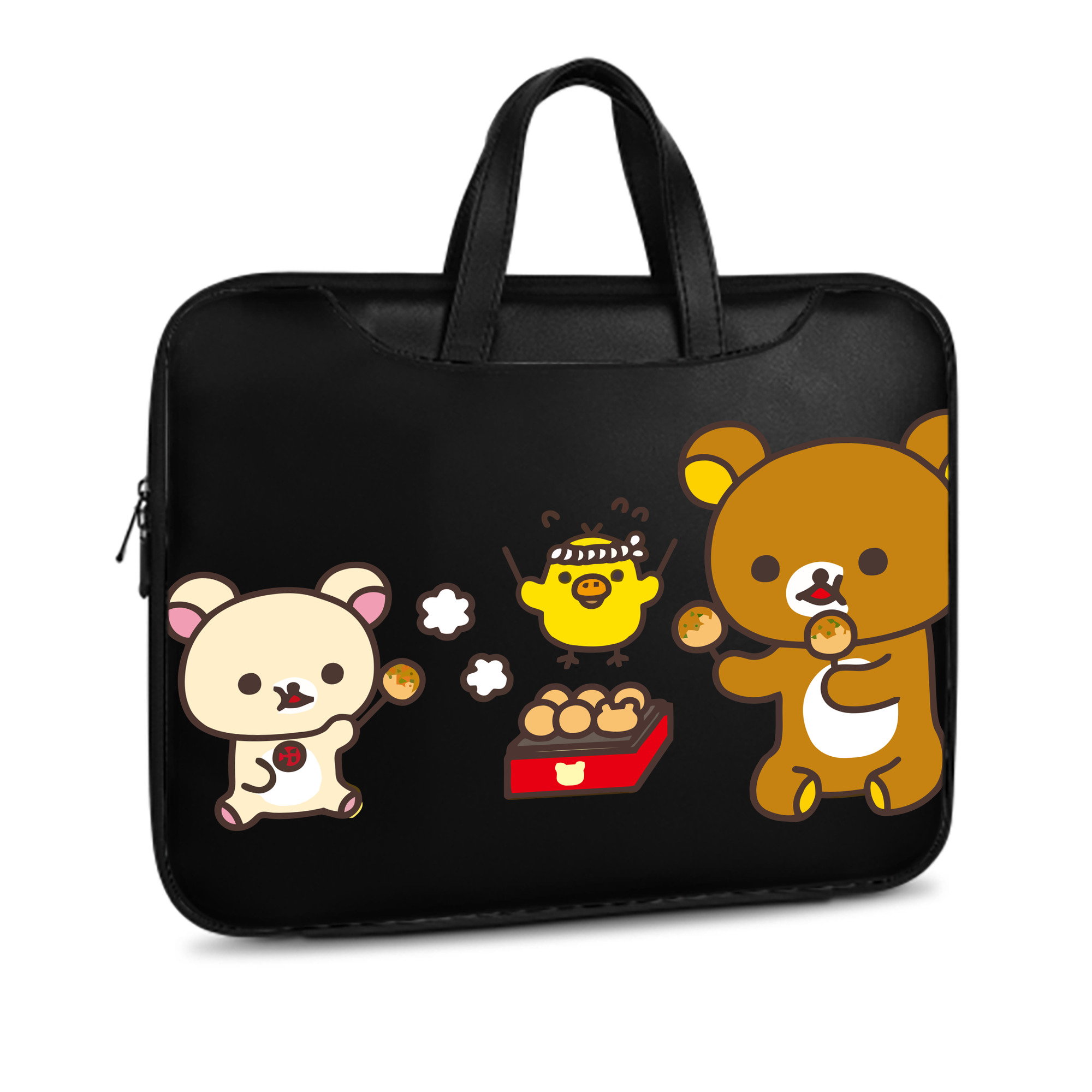（画像用） リラックマ リラックマ キイロイトリ Rilakkuma Korilakkuma Kiiroitori レザーラップトップバッグ　ノートパソコンケース