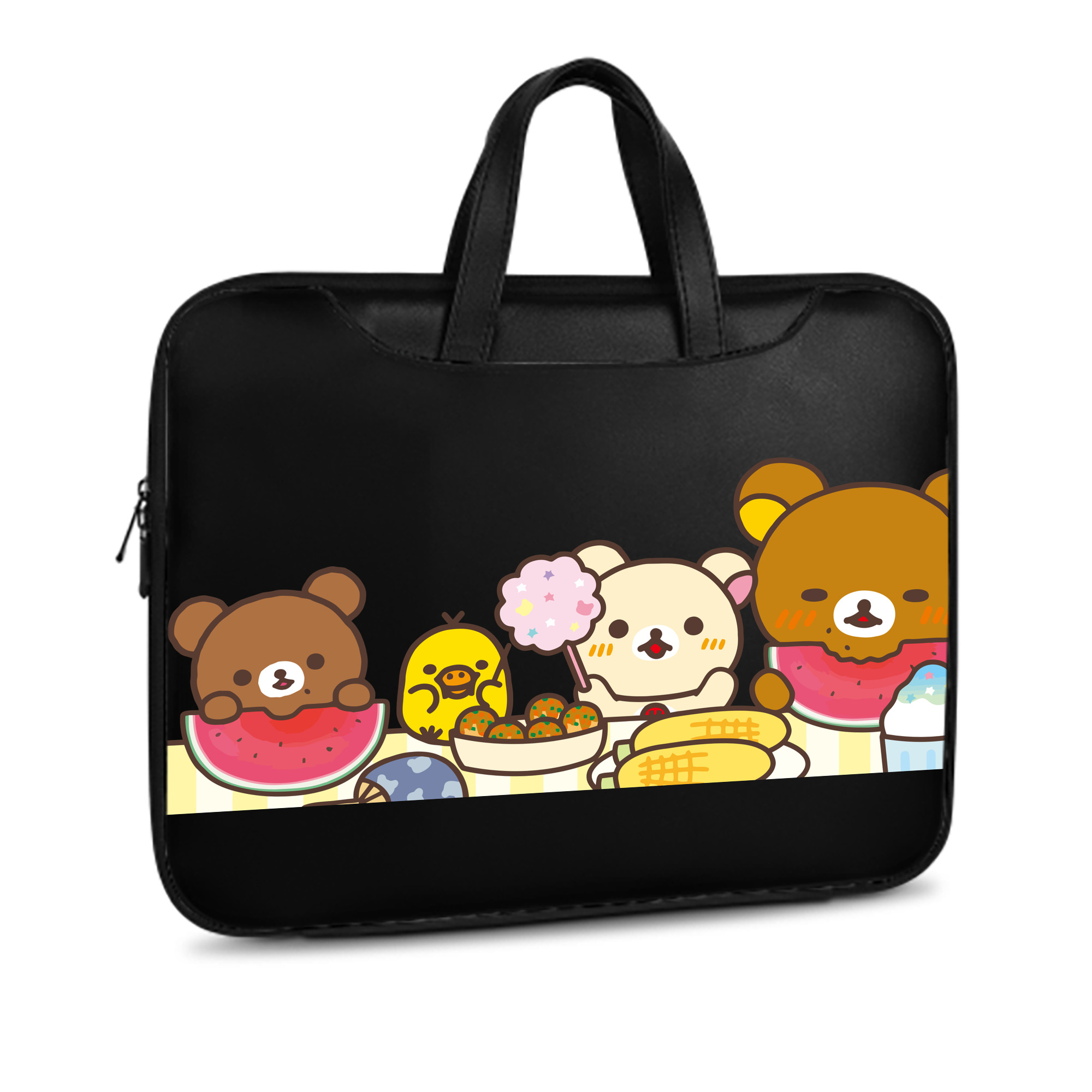 （画像用） リラックマ リラックマ キイロイトリ Rilakkuma Korilakkuma Kiiroitori レザーラップトップバッグ　ノートパソコンケース