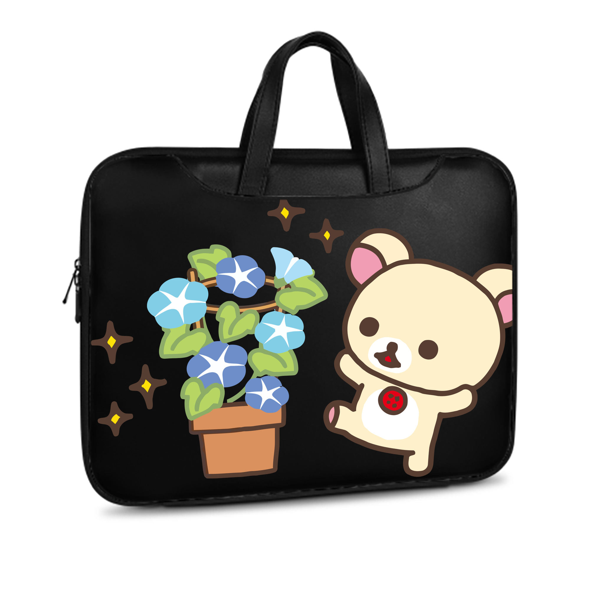 （画像用） リラックマ リラックマ キイロイトリ Rilakkuma Korilakkuma Kiiroitori レザーラップトップバッグ　ノートパソコンケース