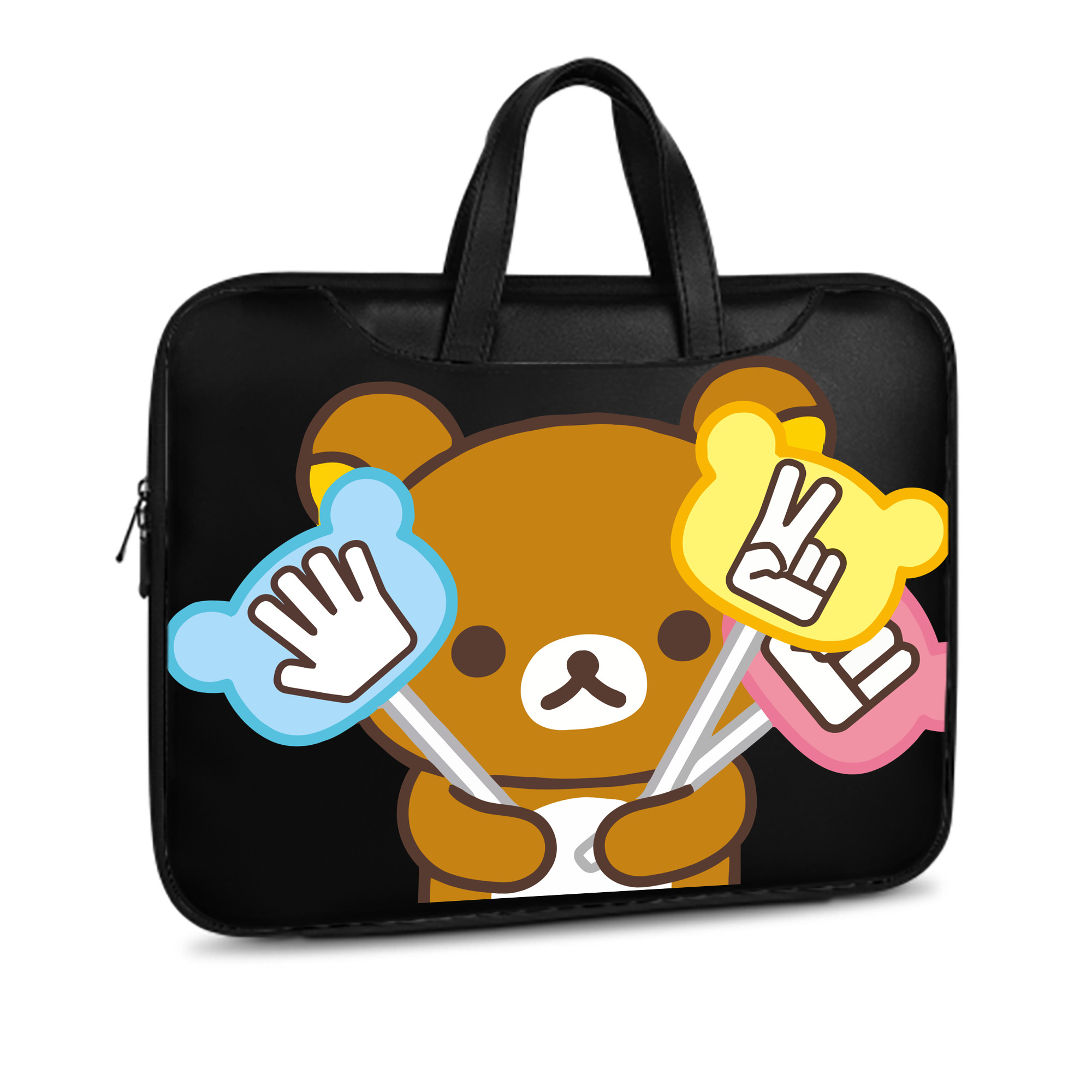 （画像用） リラックマ リラックマ キイロイトリ Rilakkuma Korilakkuma Kiiroitori レザーラップトップバッグ　ノートパソコンケース