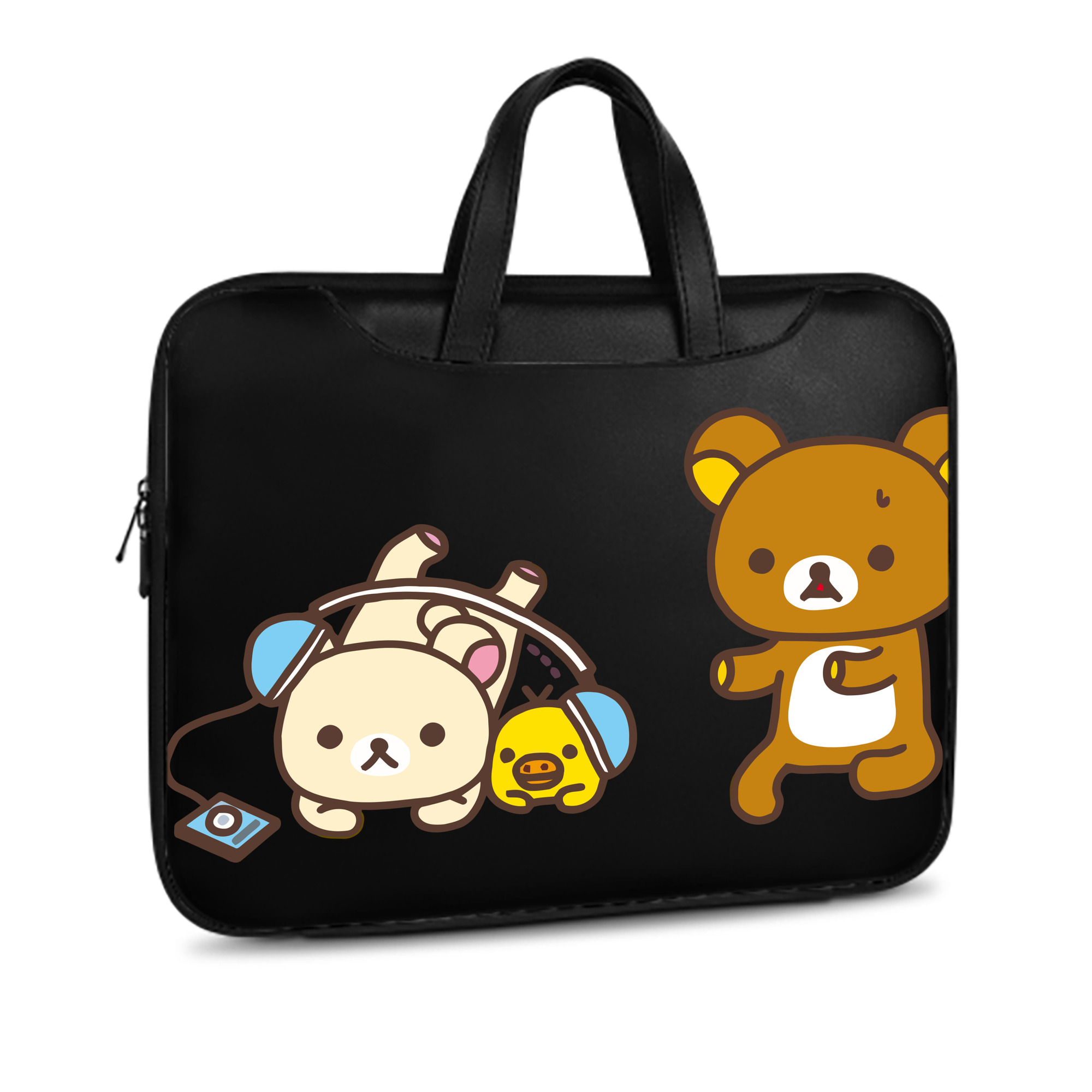 （画像用） リラックマ リラックマ キイロイトリ Rilakkuma Korilakkuma Kiiroitori レザーラップトップバッグ　ノートパソコンケース