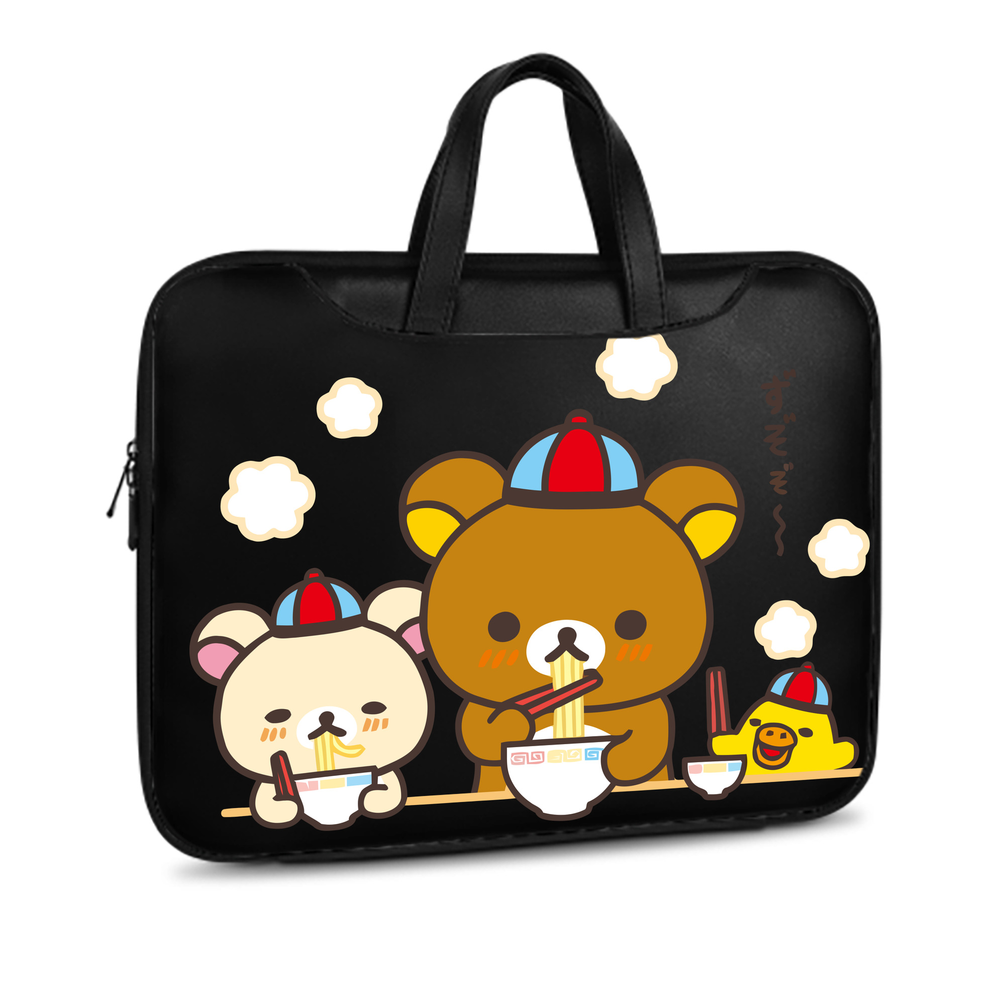 （画像用） リラックマ リラックマ キイロイトリ Rilakkuma Korilakkuma Kiiroitori レザーラップトップバッグ　ノートパソコンケース