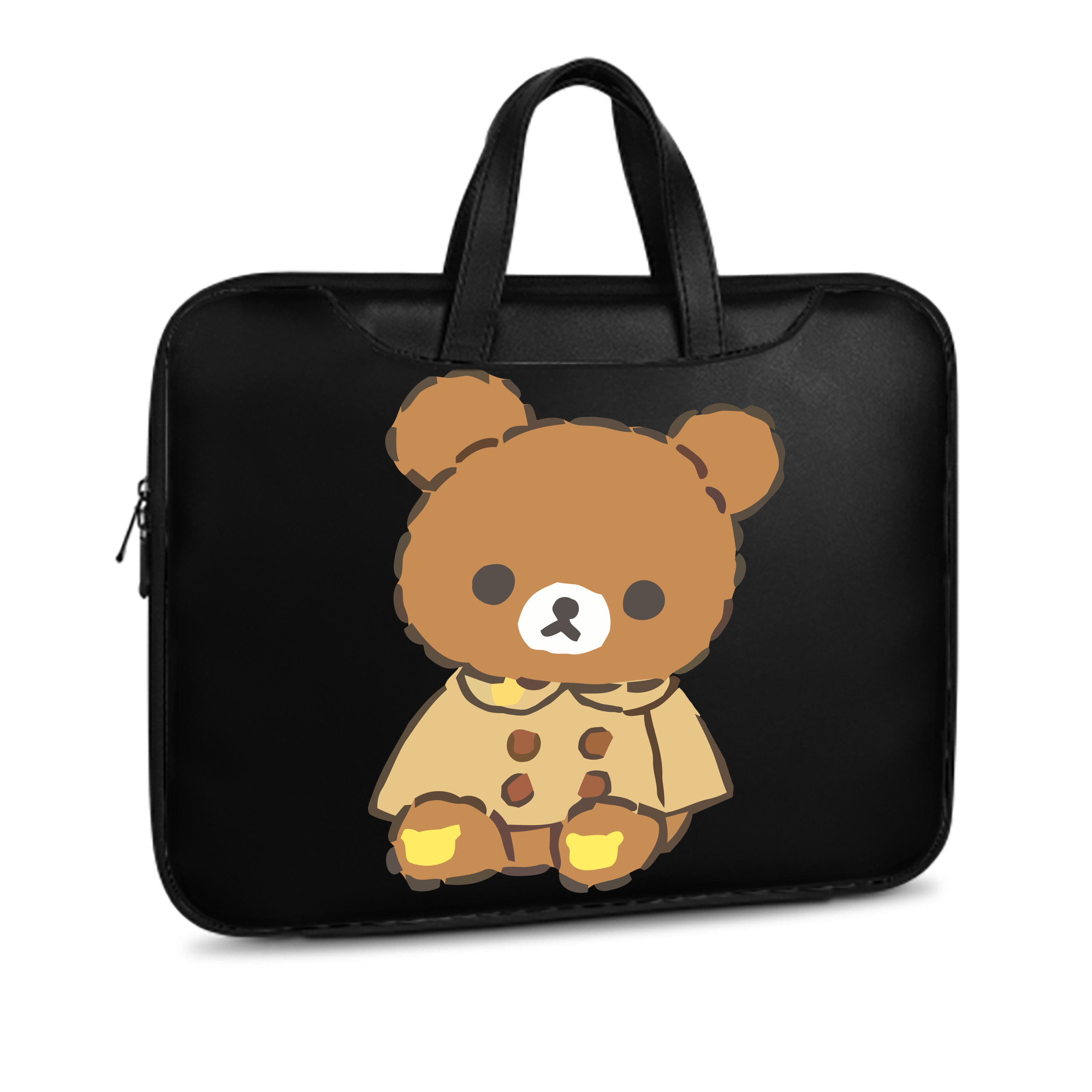 （画像用） リラックマ リラックマ キイロイトリ Rilakkuma Korilakkuma Kiiroitori レザーラップトップバッグ　ノートパソコンケース
