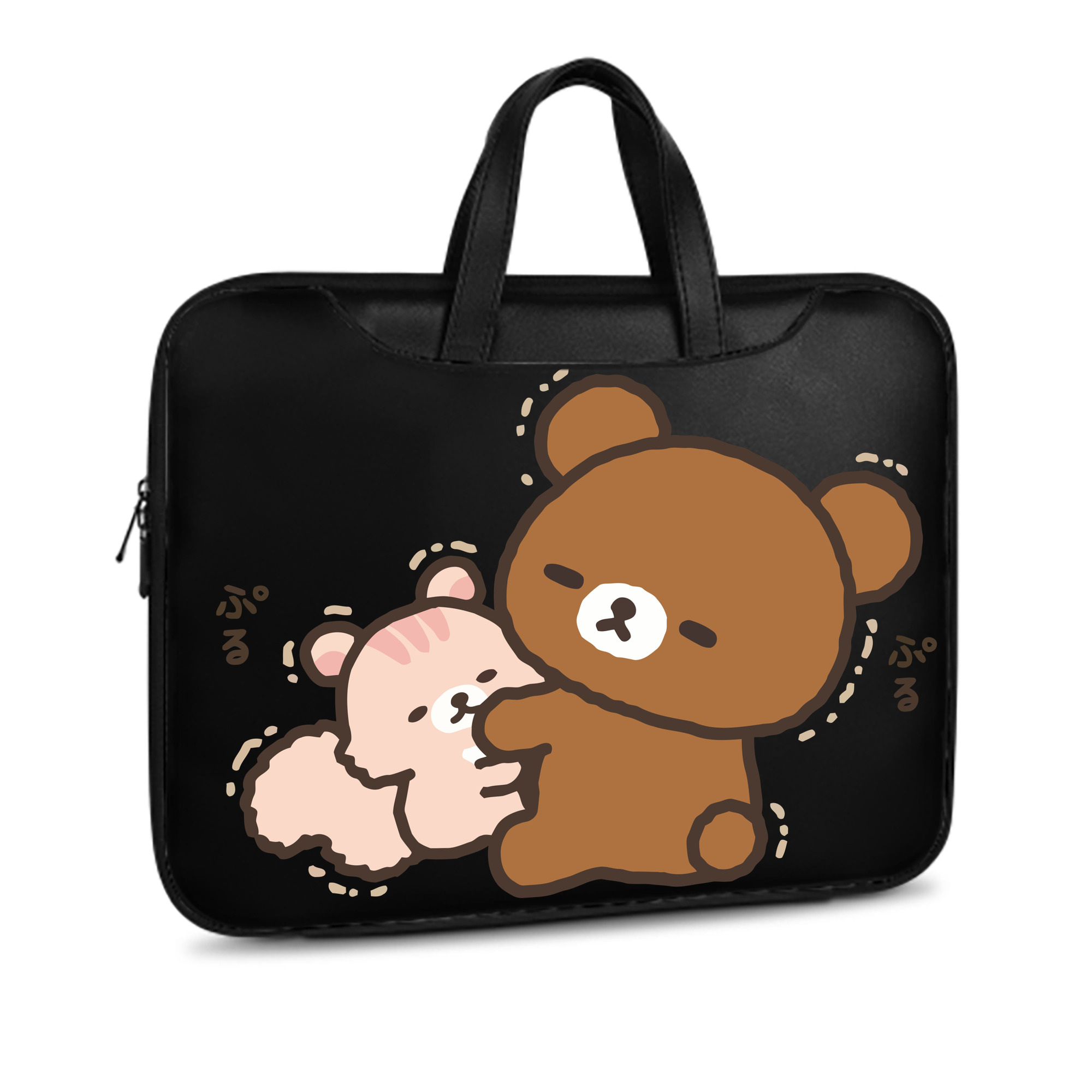 （画像用） リラックマ リラックマ キイロイトリ Rilakkuma Korilakkuma Kiiroitori レザーラップトップバッグ　ノートパソコンケース