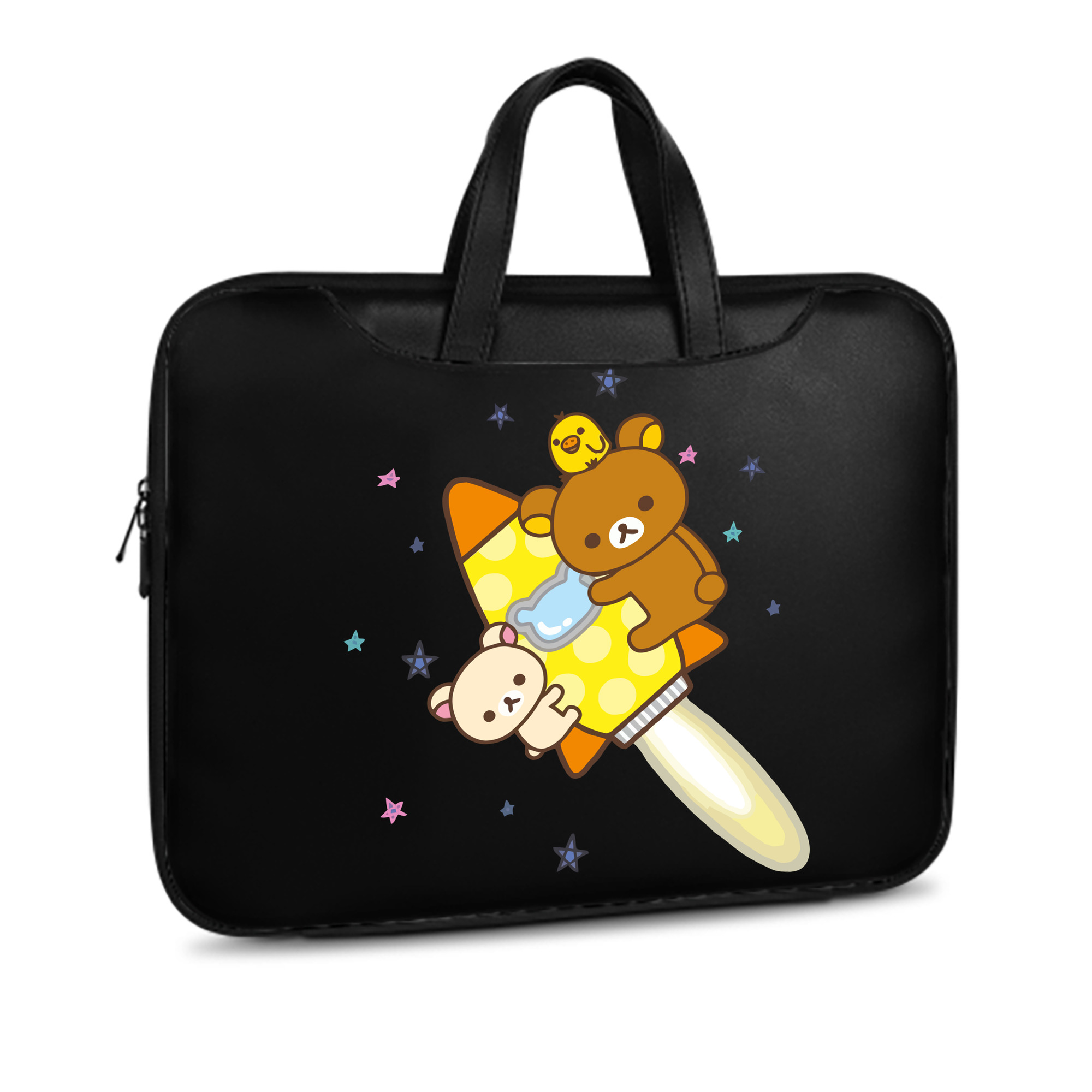 （画像用） リラックマ リラックマ キイロイトリ Rilakkuma Korilakkuma Kiiroitori レザーラップトップバッグ　ノートパソコンケース