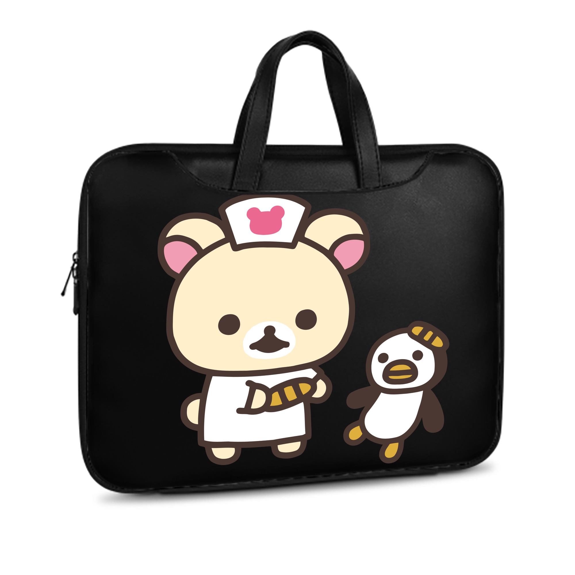 （画像用） リラックマ リラックマ キイロイトリ Rilakkuma Korilakkuma Kiiroitori レザーラップトップバッグ　ノートパソコンケース