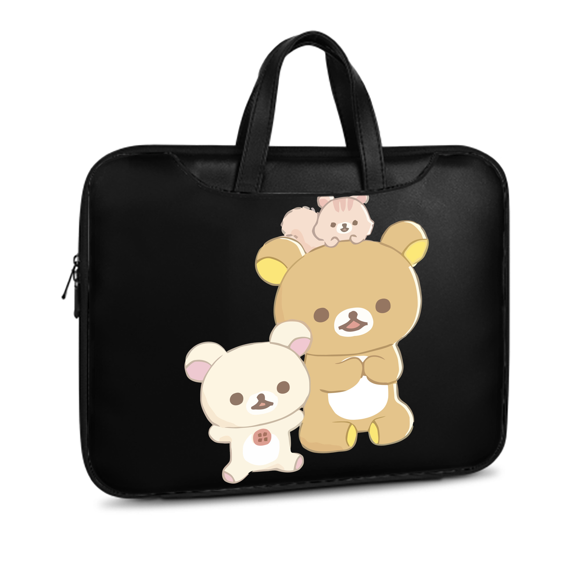 （画像用） リラックマ リラックマ キイロイトリ Rilakkuma Korilakkuma Kiiroitori レザーラップトップバッグ　ノートパソコンケース