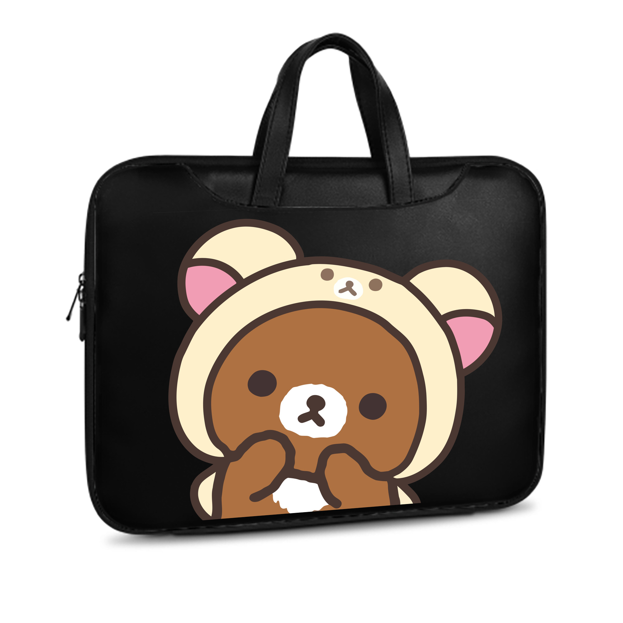 （画像用） リラックマ リラックマ キイロイトリ Rilakkuma Korilakkuma Kiiroitori レザーラップトップバッグ　ノートパソコンケース