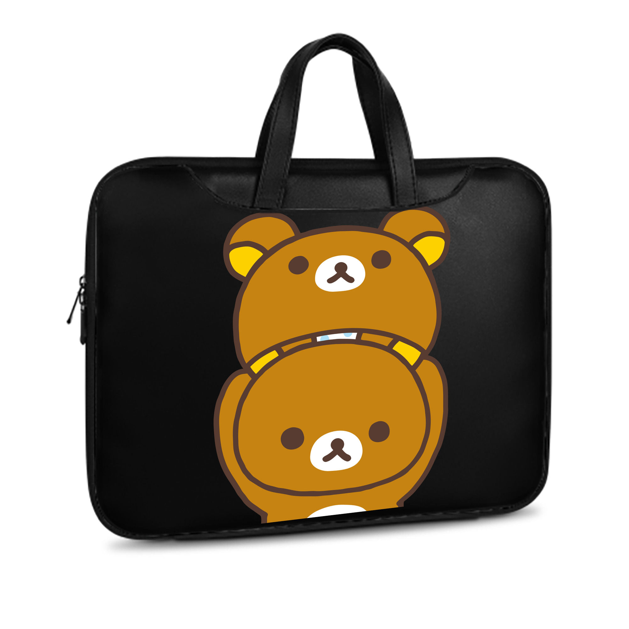 （画像用） リラックマ リラックマ キイロイトリ Rilakkuma Korilakkuma Kiiroitori レザーラップトップバッグ　ノートパソコンケース