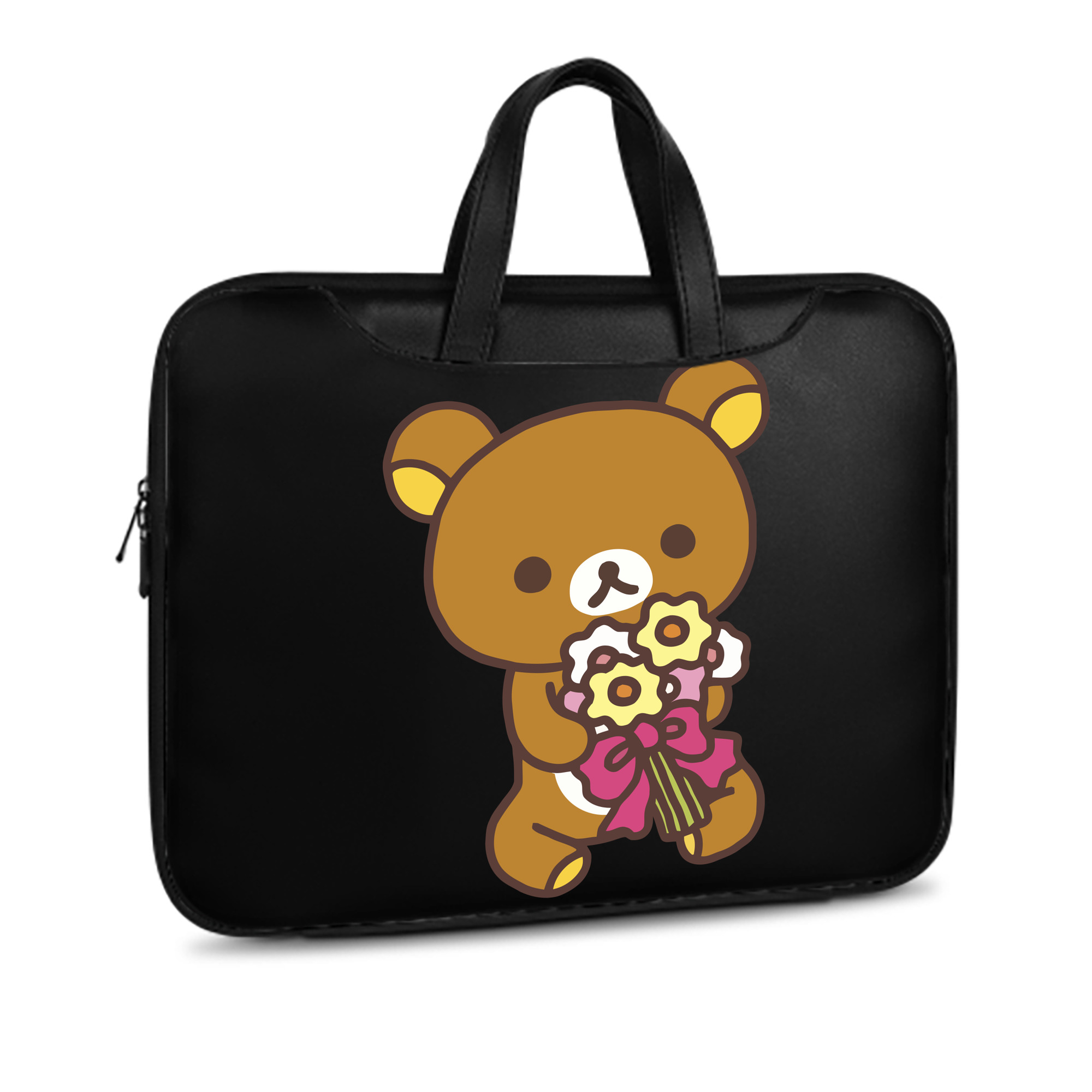 （画像用） リラックマ リラックマ キイロイトリ Rilakkuma Korilakkuma Kiiroitori レザーラップトップバッグ　ノートパソコンケース