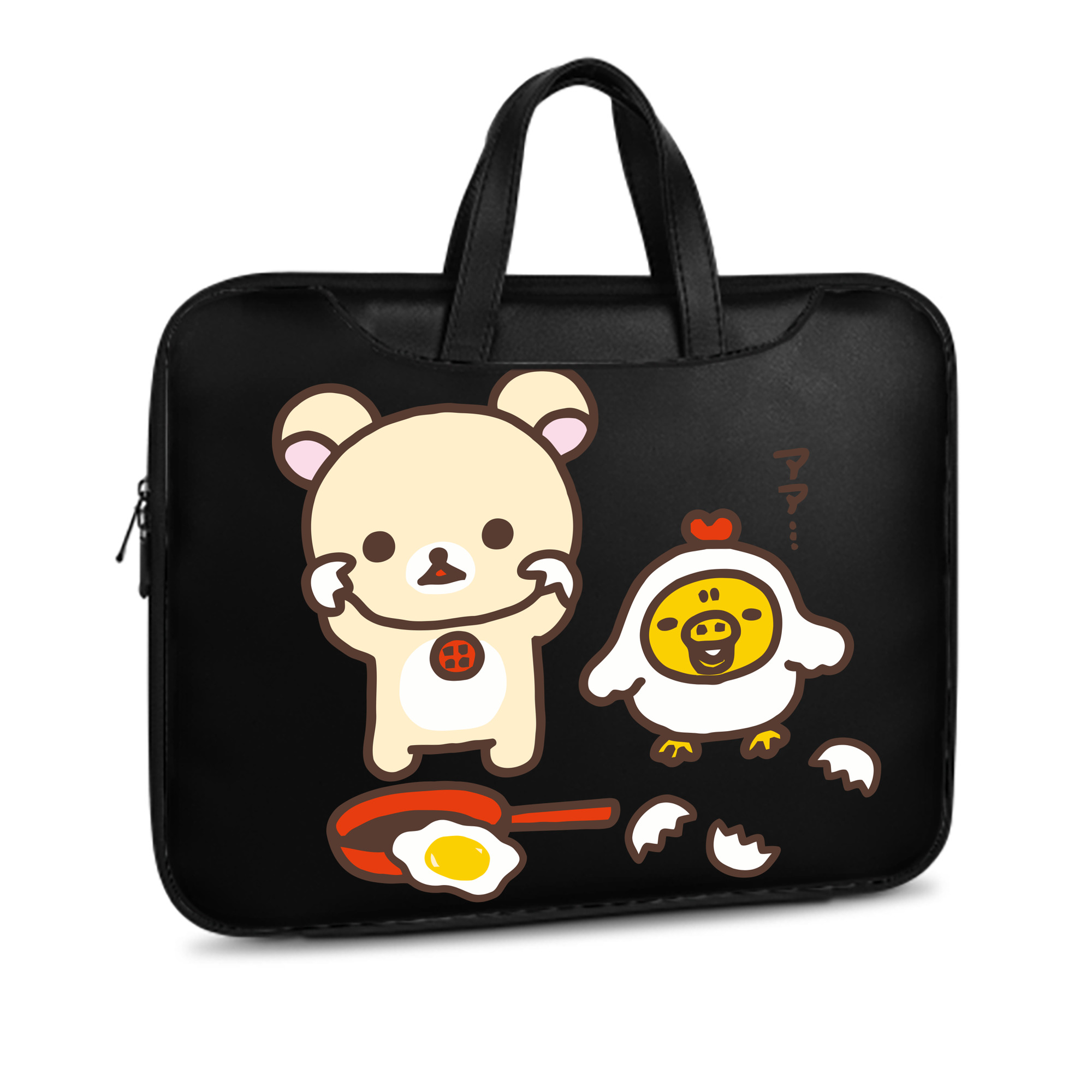 （画像用） リラックマ リラックマ キイロイトリ Rilakkuma Korilakkuma Kiiroitori レザーラップトップバッグ　ノートパソコンケース