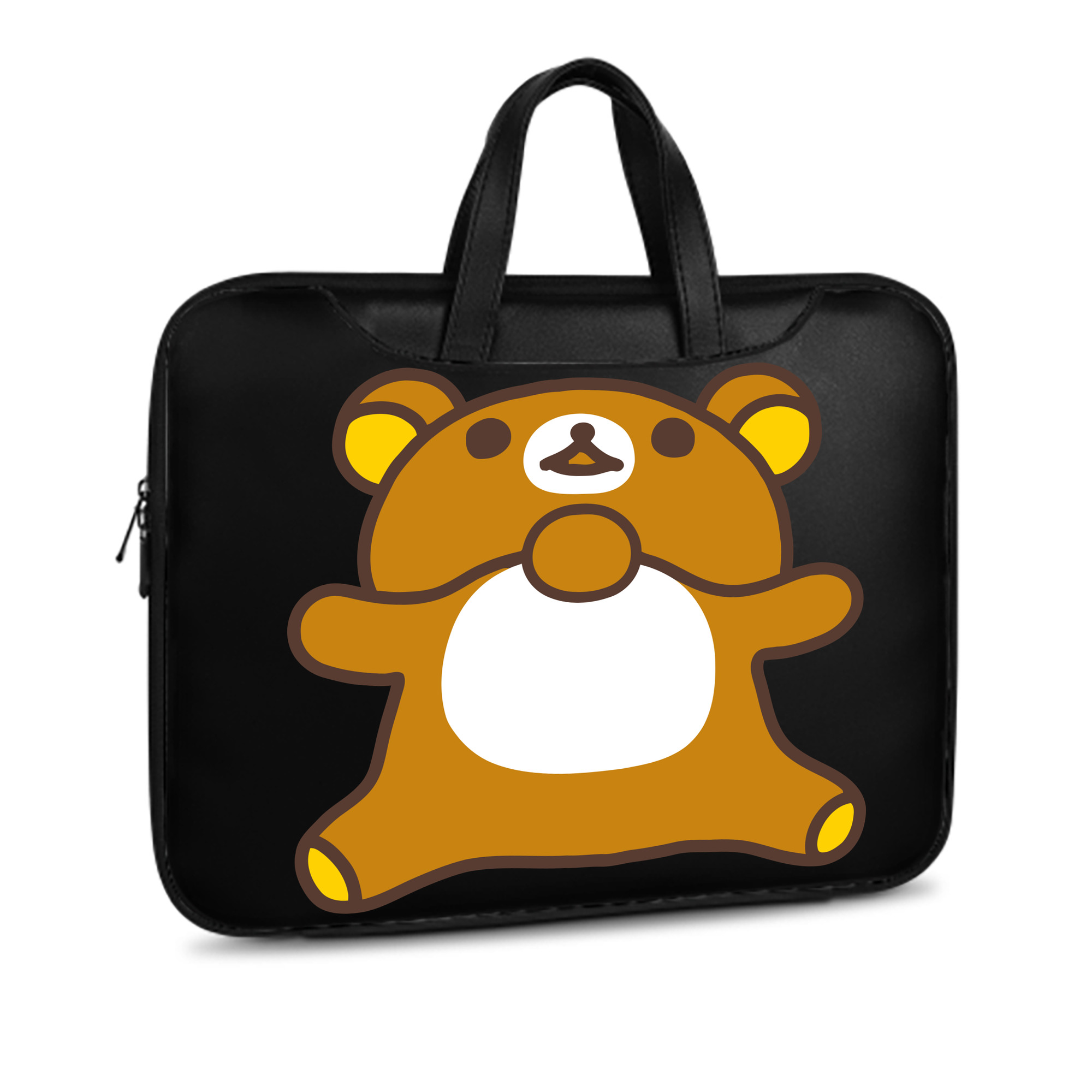 （画像用） リラックマ リラックマ キイロイトリ Rilakkuma Korilakkuma Kiiroitori レザーラップトップバッグ　ノートパソコンケース