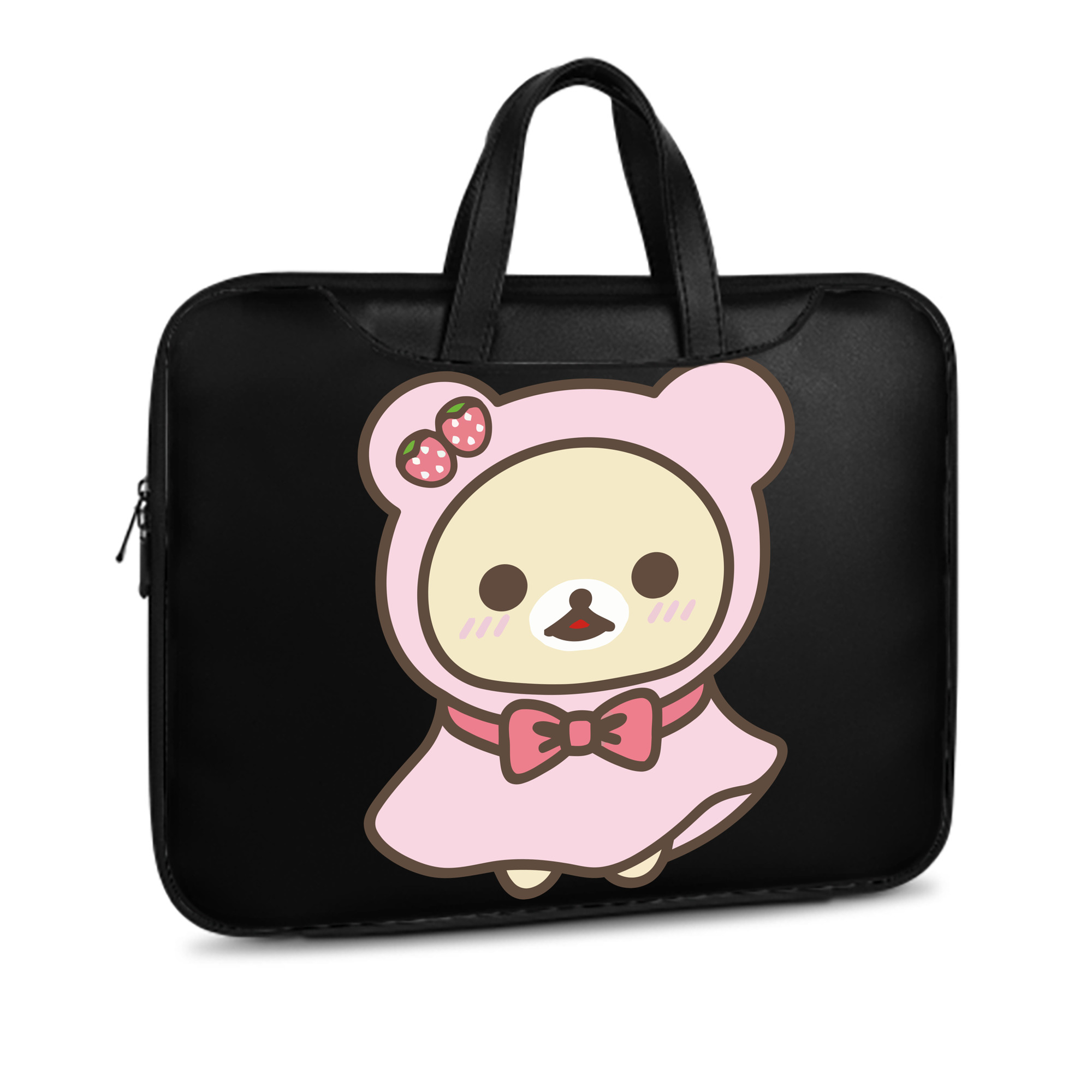 （画像用） リラックマ リラックマ キイロイトリ Rilakkuma Korilakkuma Kiiroitori レザーラップトップバッグ　ノートパソコンケース