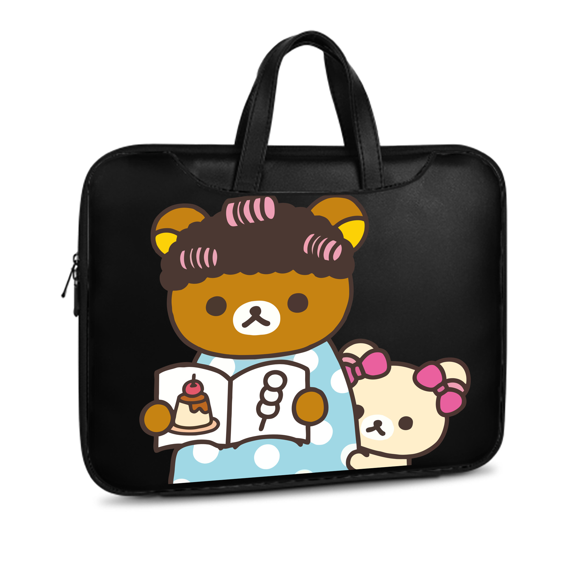 （画像用） リラックマ リラックマ キイロイトリ Rilakkuma Korilakkuma Kiiroitori レザーラップトップバッグ　ノートパソコンケース