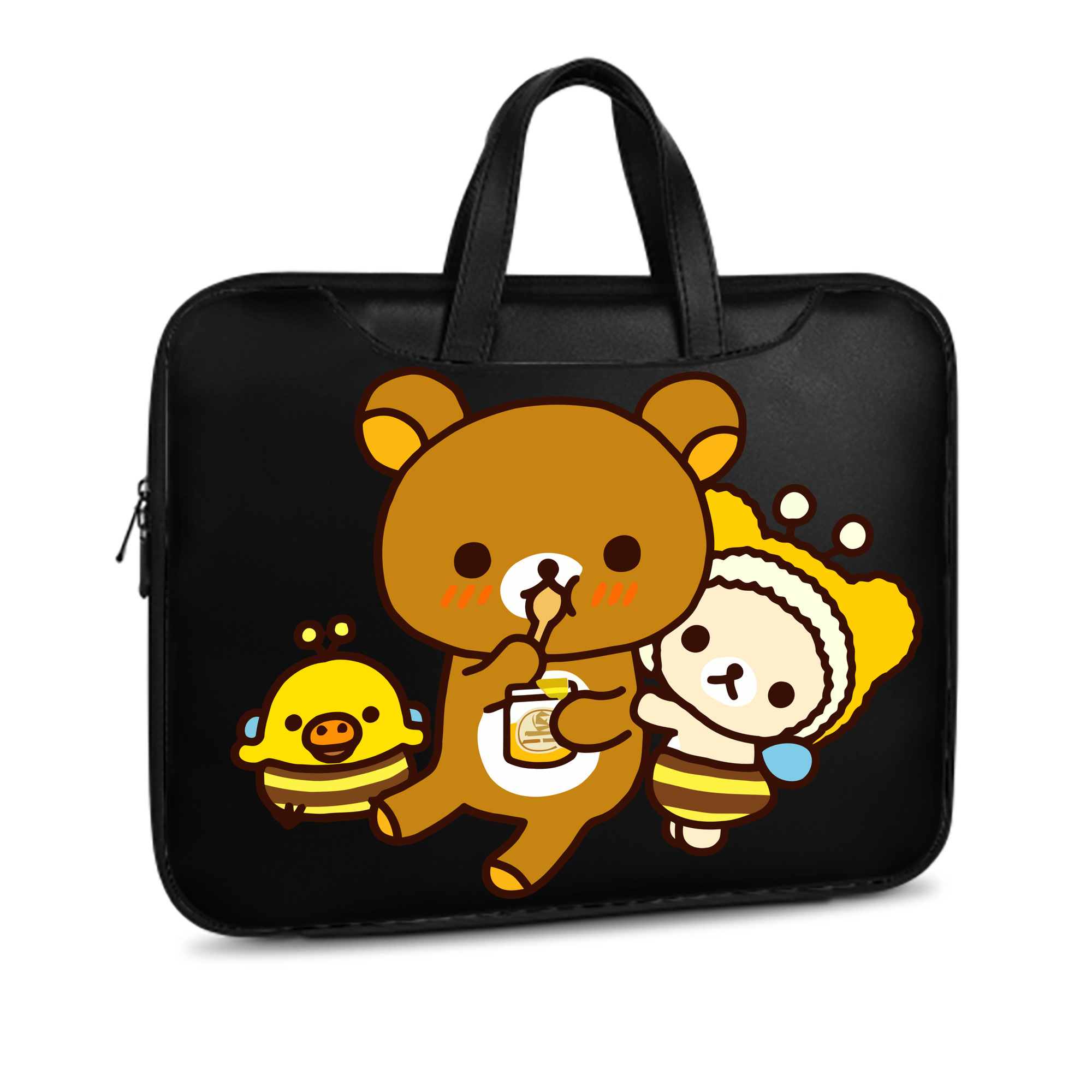 （画像用） リラックマ リラックマ キイロイトリ Rilakkuma Korilakkuma Kiiroitori レザーラップトップバッグ　ノートパソコンケース