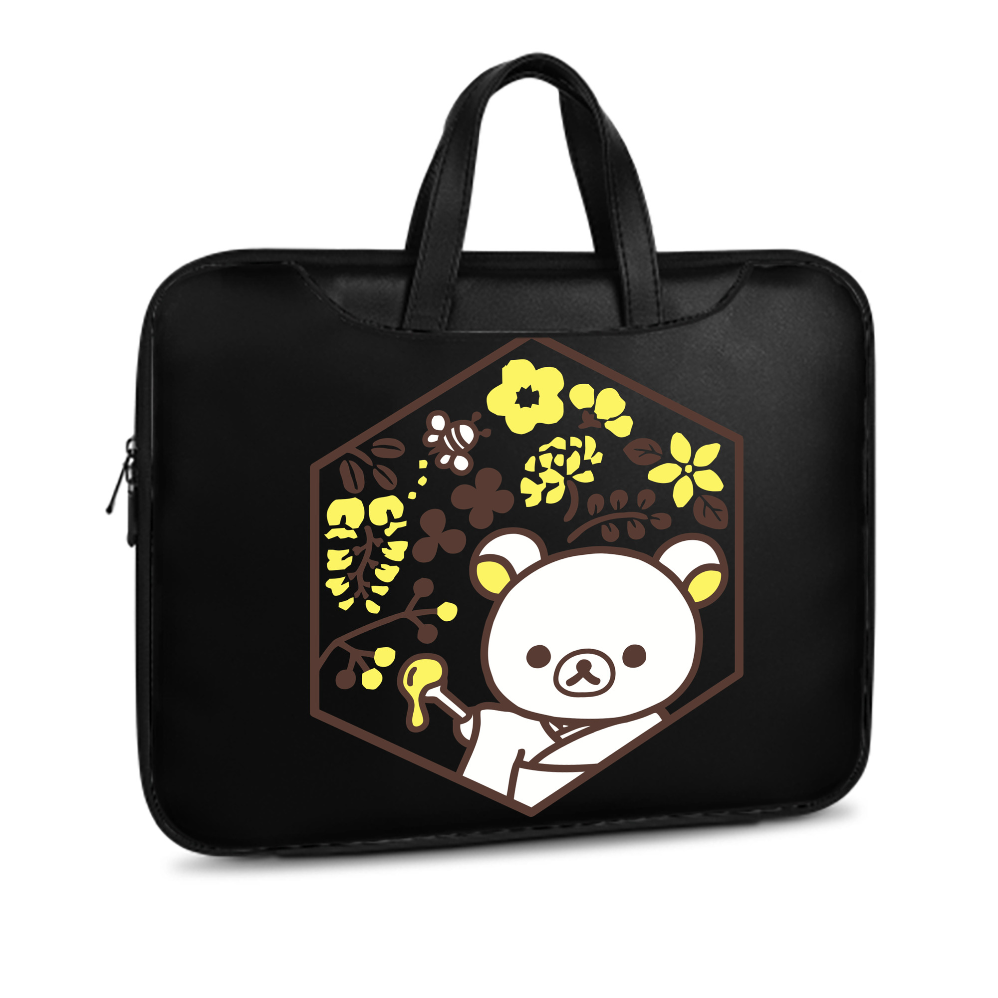 （画像用） リラックマ リラックマ キイロイトリ Rilakkuma Korilakkuma Kiiroitori レザーラップトップバッグ　ノートパソコンケース