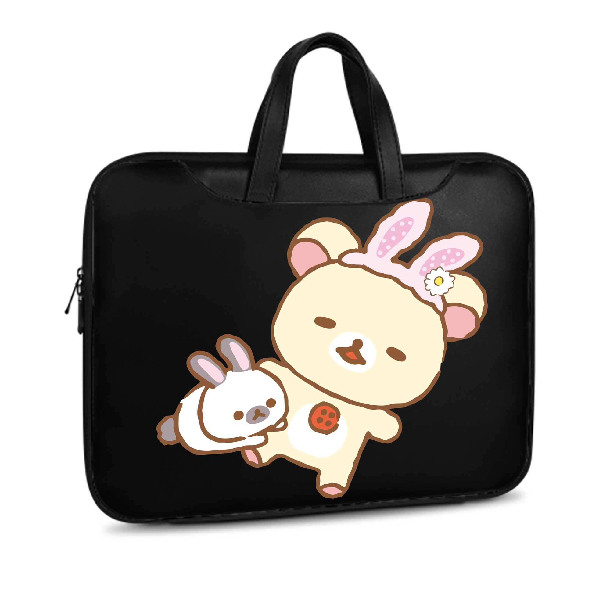 （画像用） リラックマ リラックマ キイロイトリ Rilakkuma Korilakkuma Kiiroitori レザーラップトップバッグ　ノートパソコンケース
