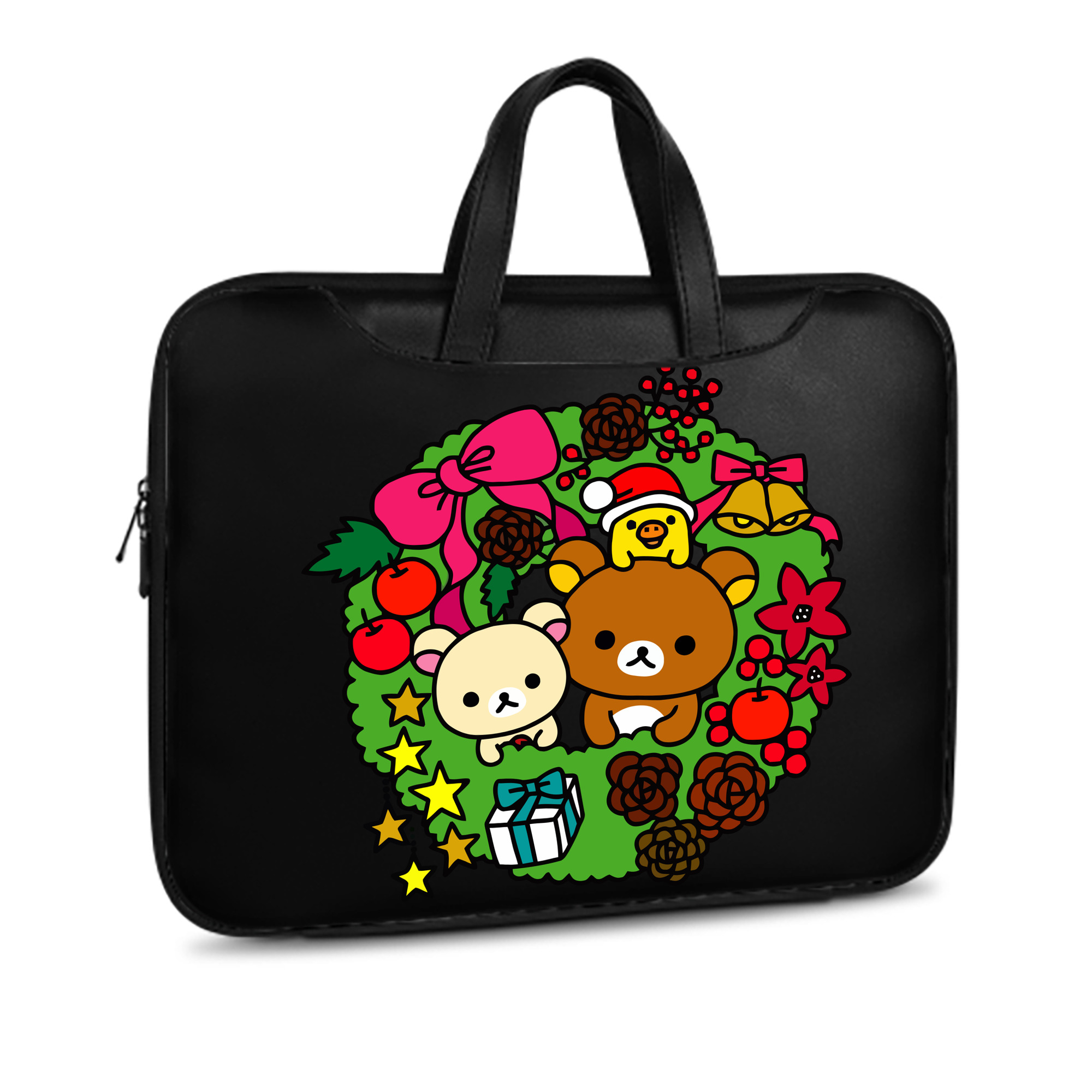（画像用） リラックマ リラックマ キイロイトリ Rilakkuma Korilakkuma Kiiroitori レザーラップトップバッグ　ノートパソコンケース