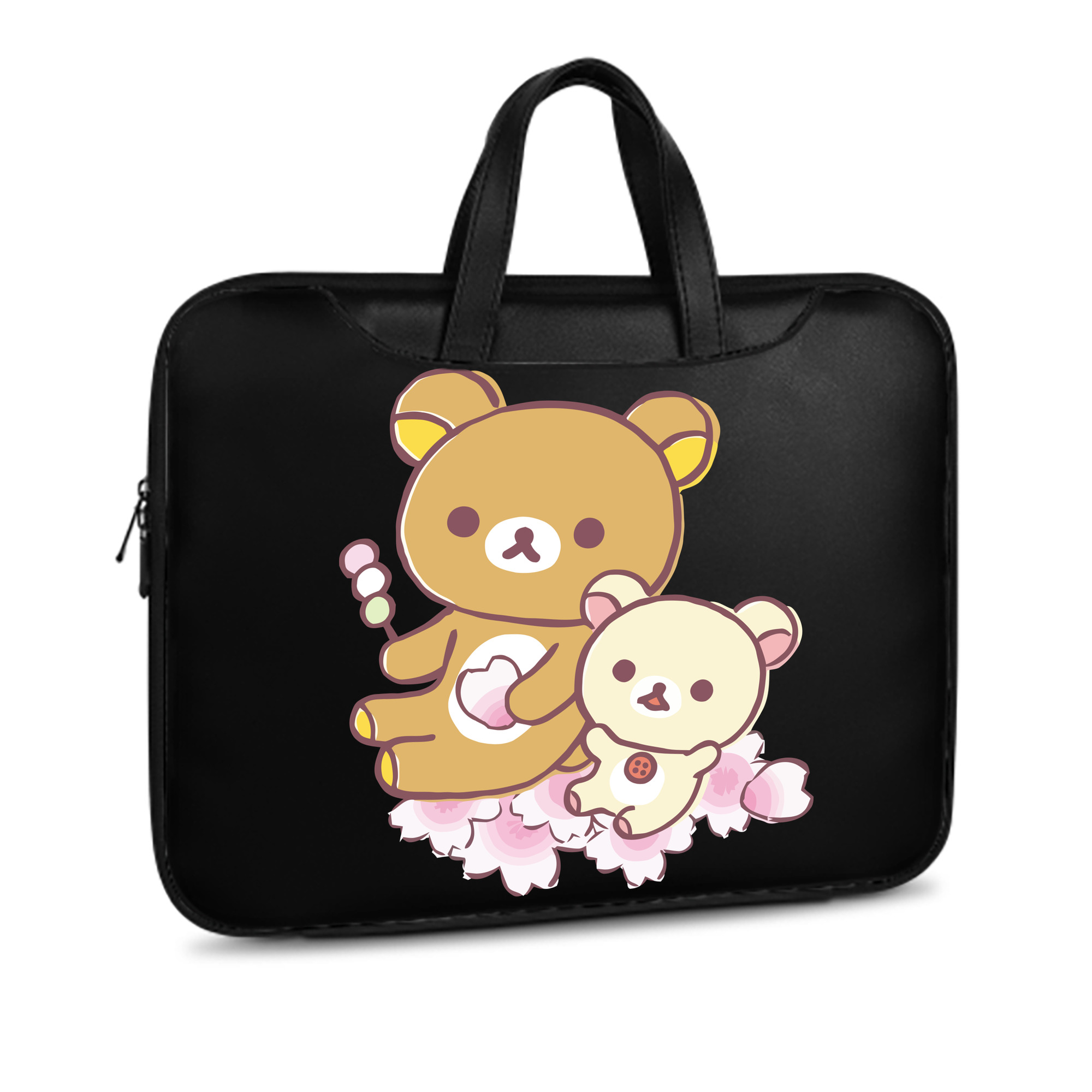 （画像用） リラックマ リラックマ キイロイトリ Rilakkuma Korilakkuma Kiiroitori レザーラップトップバッグ　ノートパソコンケース