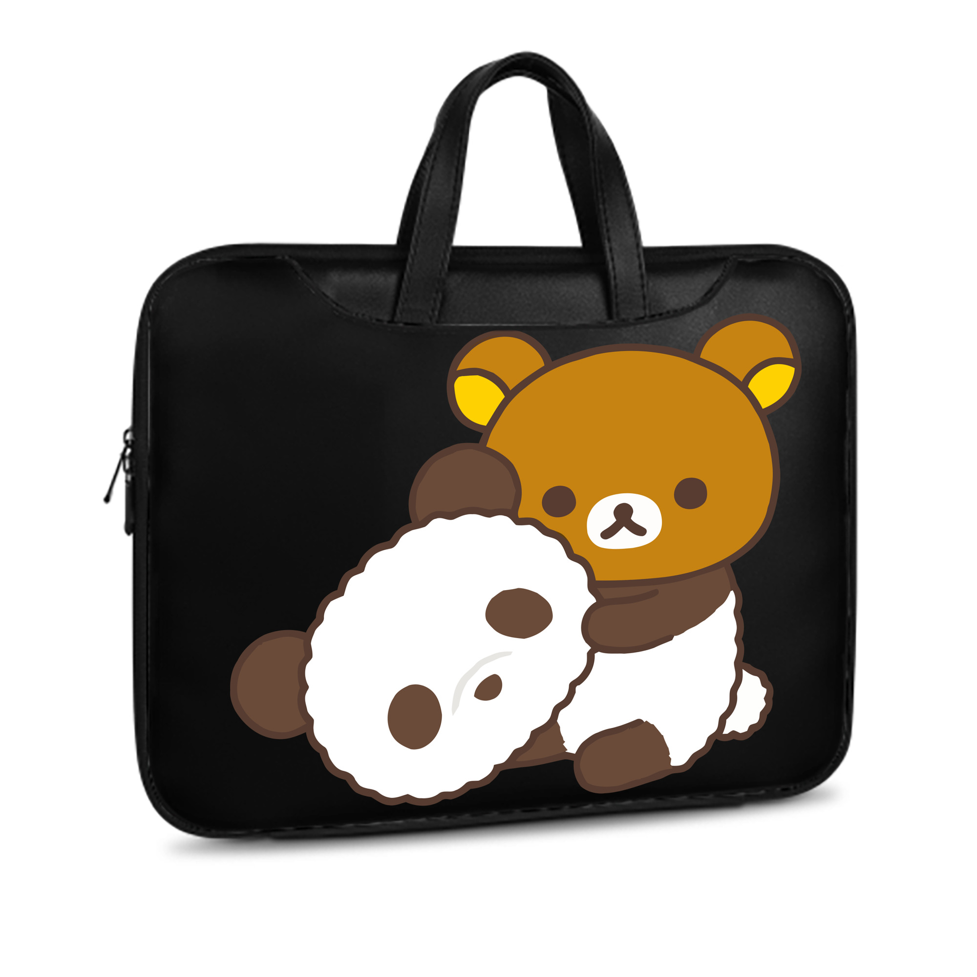 （画像用） リラックマ リラックマ キイロイトリ Rilakkuma Korilakkuma Kiiroitori レザーラップトップバッグ　ノートパソコンケース