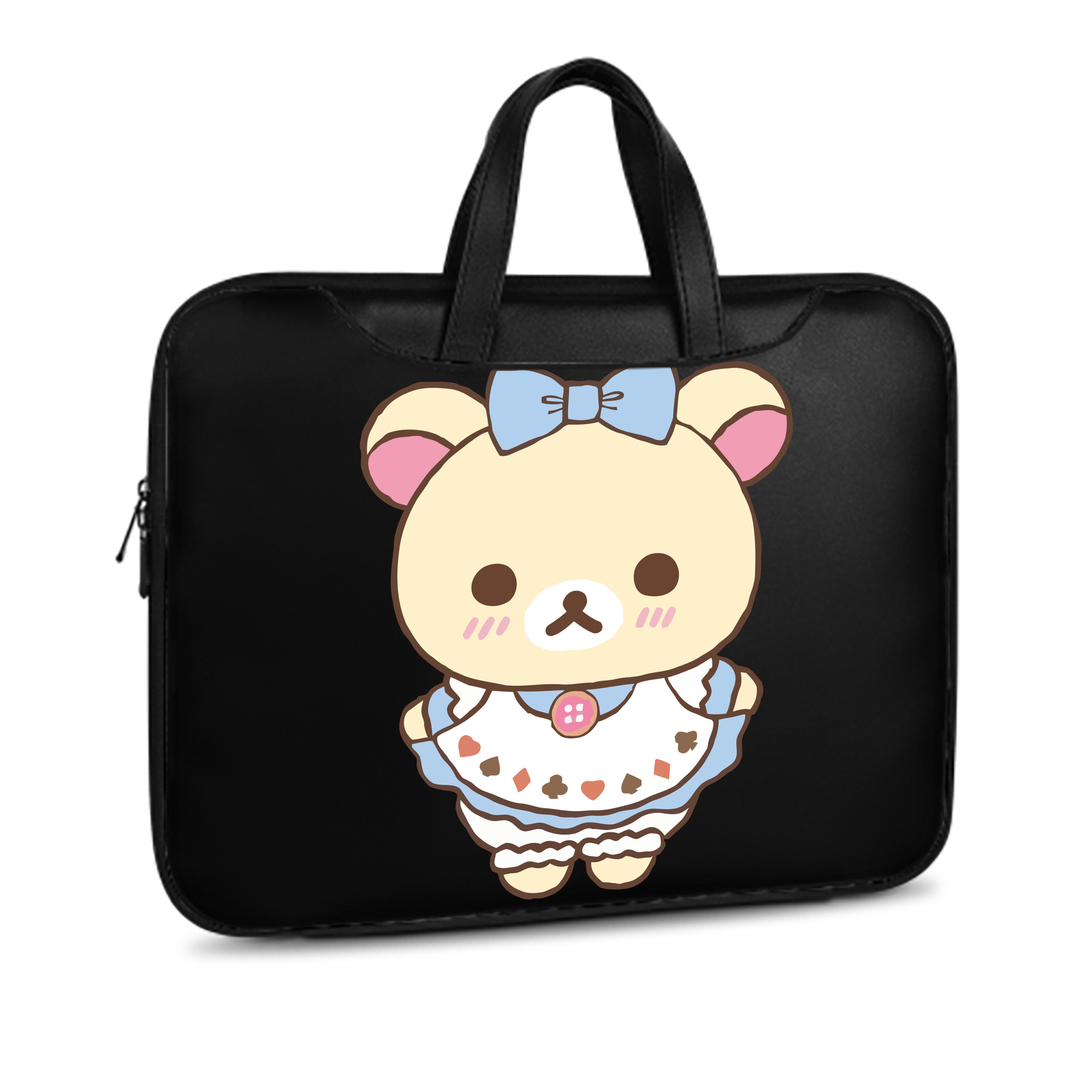 （画像用） リラックマ リラックマ キイロイトリ Rilakkuma Korilakkuma Kiiroitori レザーラップトップバッグ　ノートパソコンケース