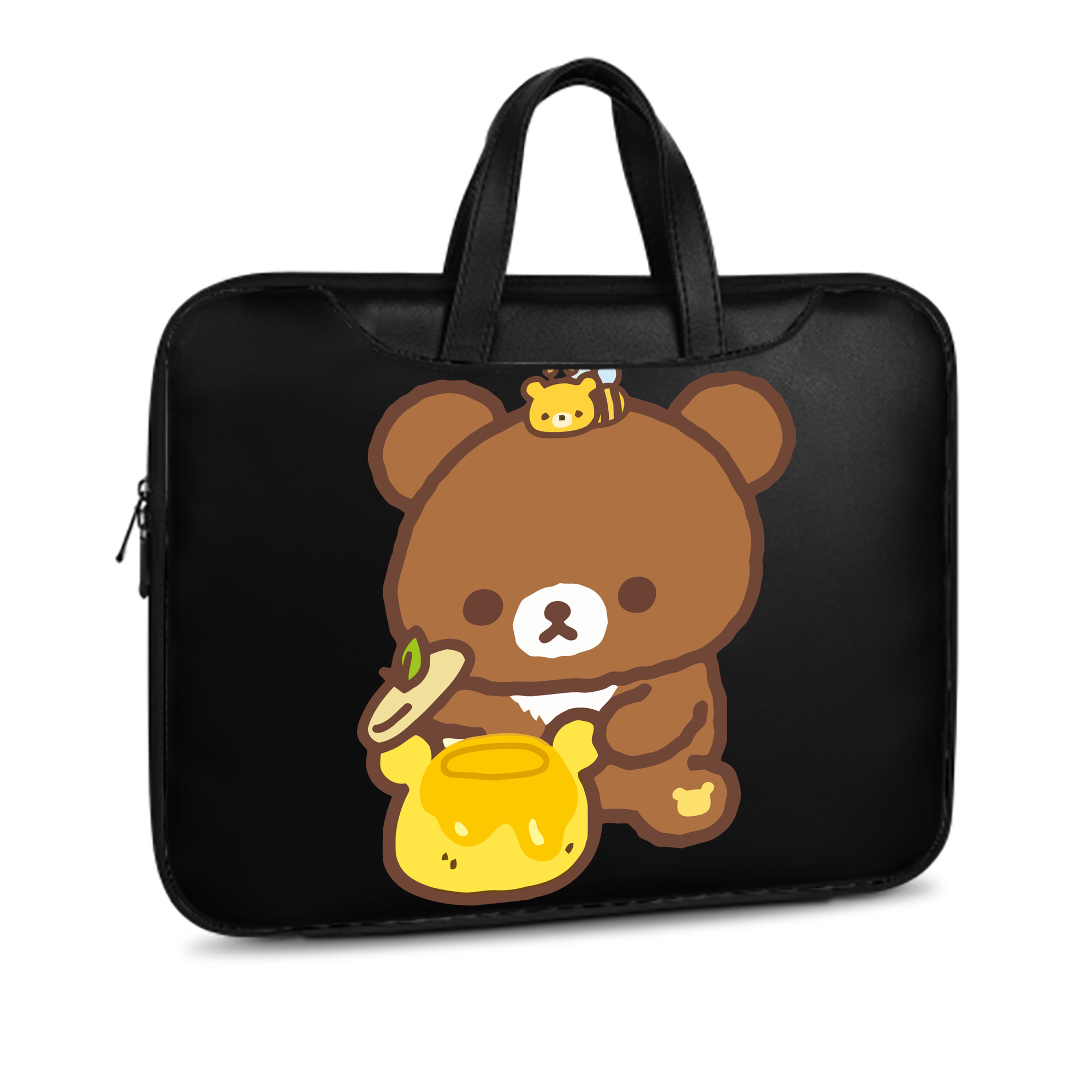 （画像用） リラックマ リラックマ キイロイトリ Rilakkuma Korilakkuma Kiiroitori レザーラップトップバッグ　ノートパソコンケース