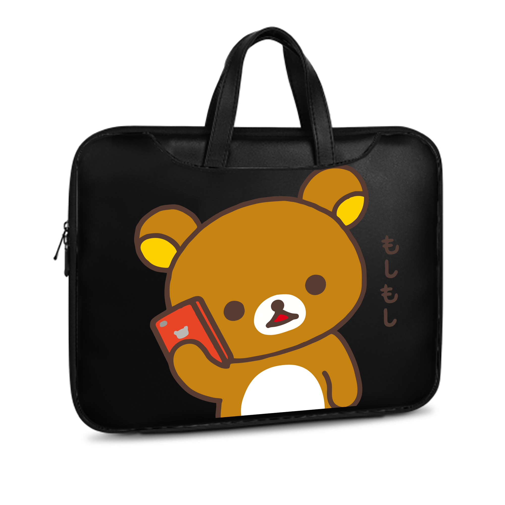 （画像用） リラックマ リラックマ キイロイトリ Rilakkuma Korilakkuma Kiiroitori レザーラップトップバッグ　ノートパソコンケース