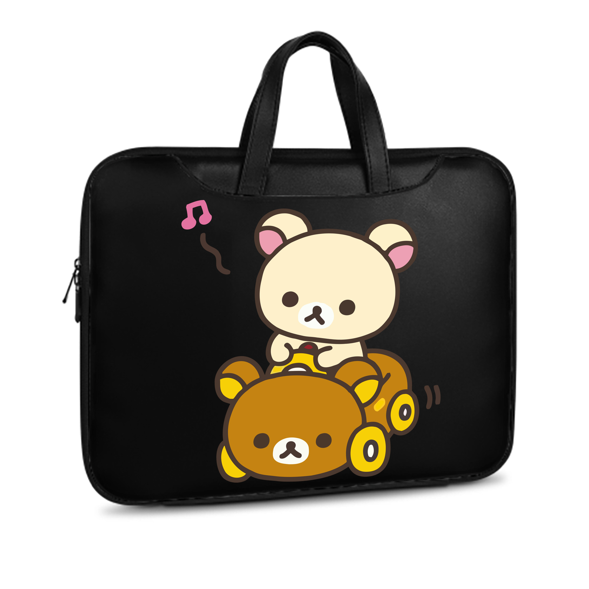 （画像用） リラックマ リラックマ キイロイトリ Rilakkuma Korilakkuma Kiiroitori レザーラップトップバッグ　ノートパソコンケース