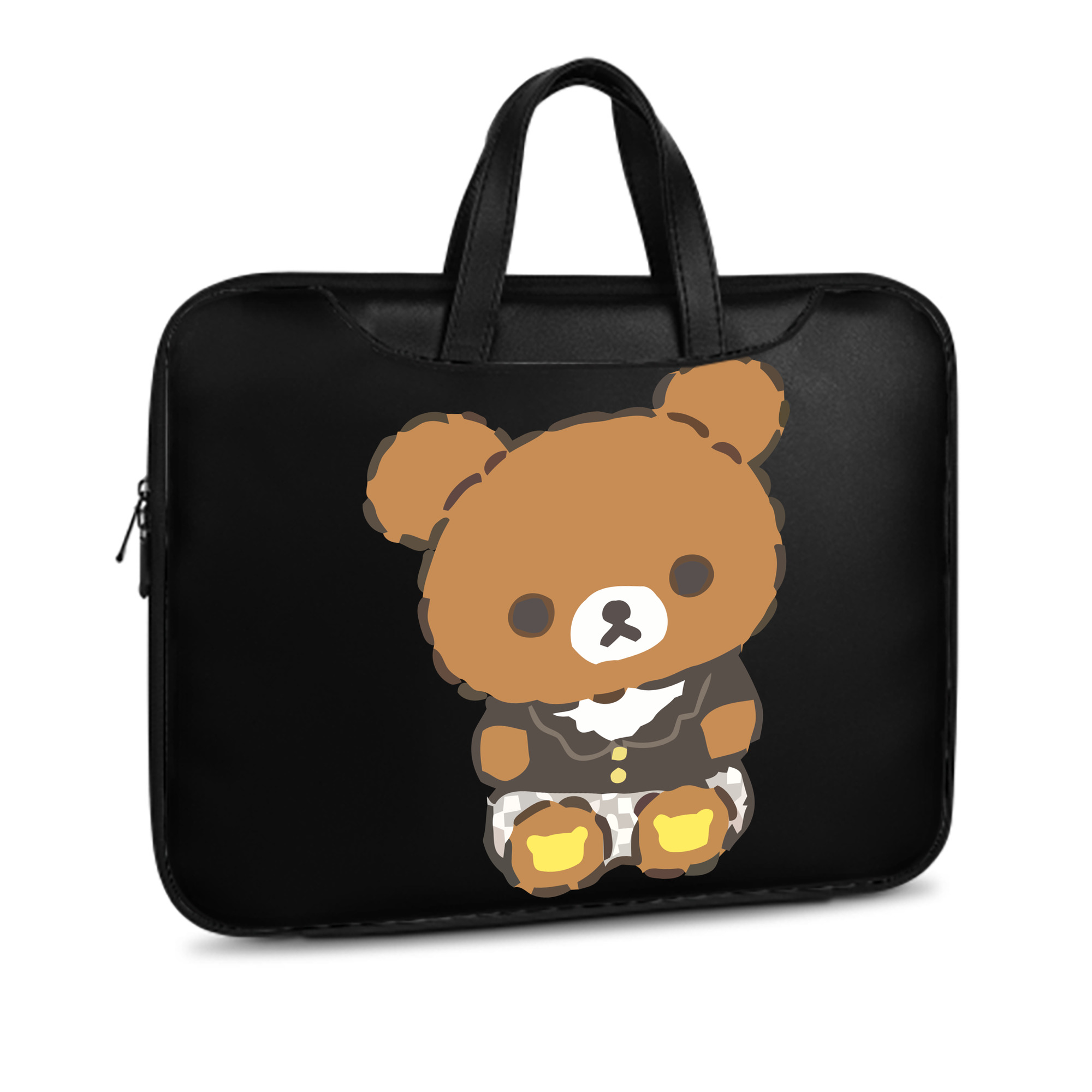 （画像用） リラックマ リラックマ キイロイトリ Rilakkuma Korilakkuma Kiiroitori レザーラップトップバッグ　ノートパソコンケース