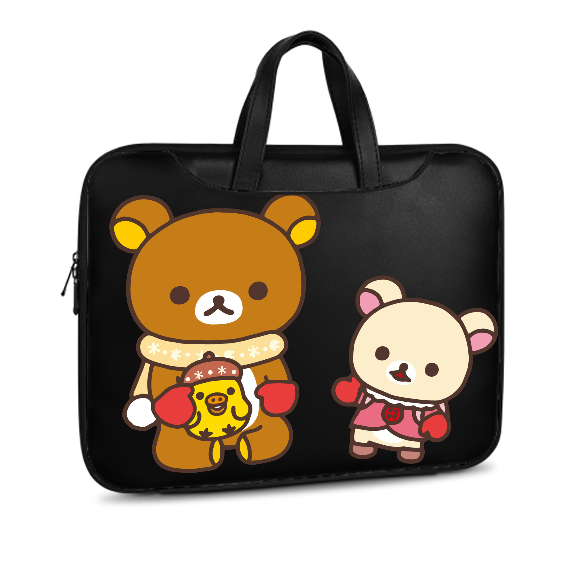 （画像用） リラックマ リラックマ キイロイトリ Rilakkuma Korilakkuma Kiiroitori レザーラップトップバッグ　ノートパソコンケース