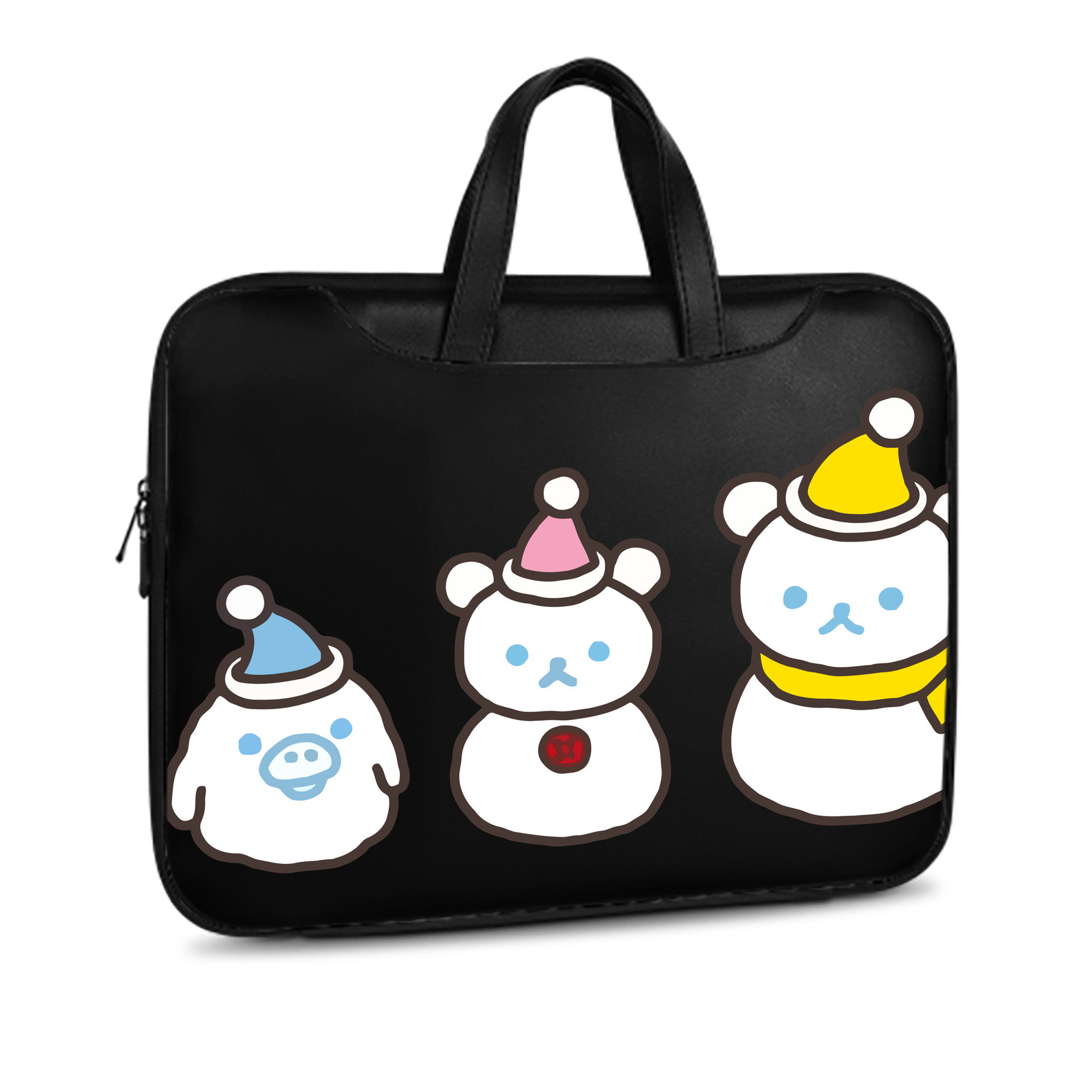 （画像用） リラックマ リラックマ キイロイトリ Rilakkuma Korilakkuma Kiiroitori レザーラップトップバッグ　ノートパソコンケース