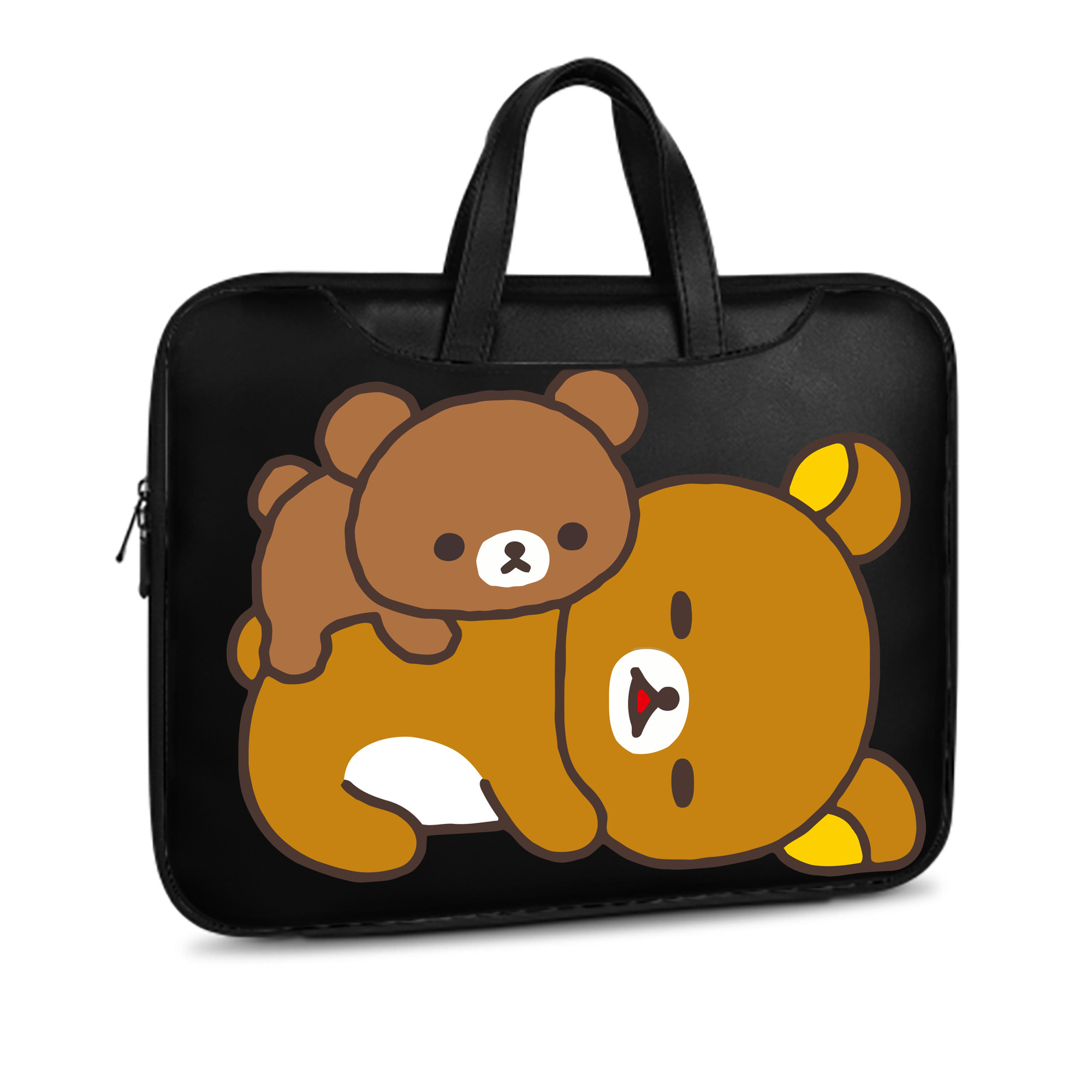 （画像用） リラックマ リラックマ キイロイトリ Rilakkuma Korilakkuma Kiiroitori レザーラップトップバッグ　ノートパソコンケース