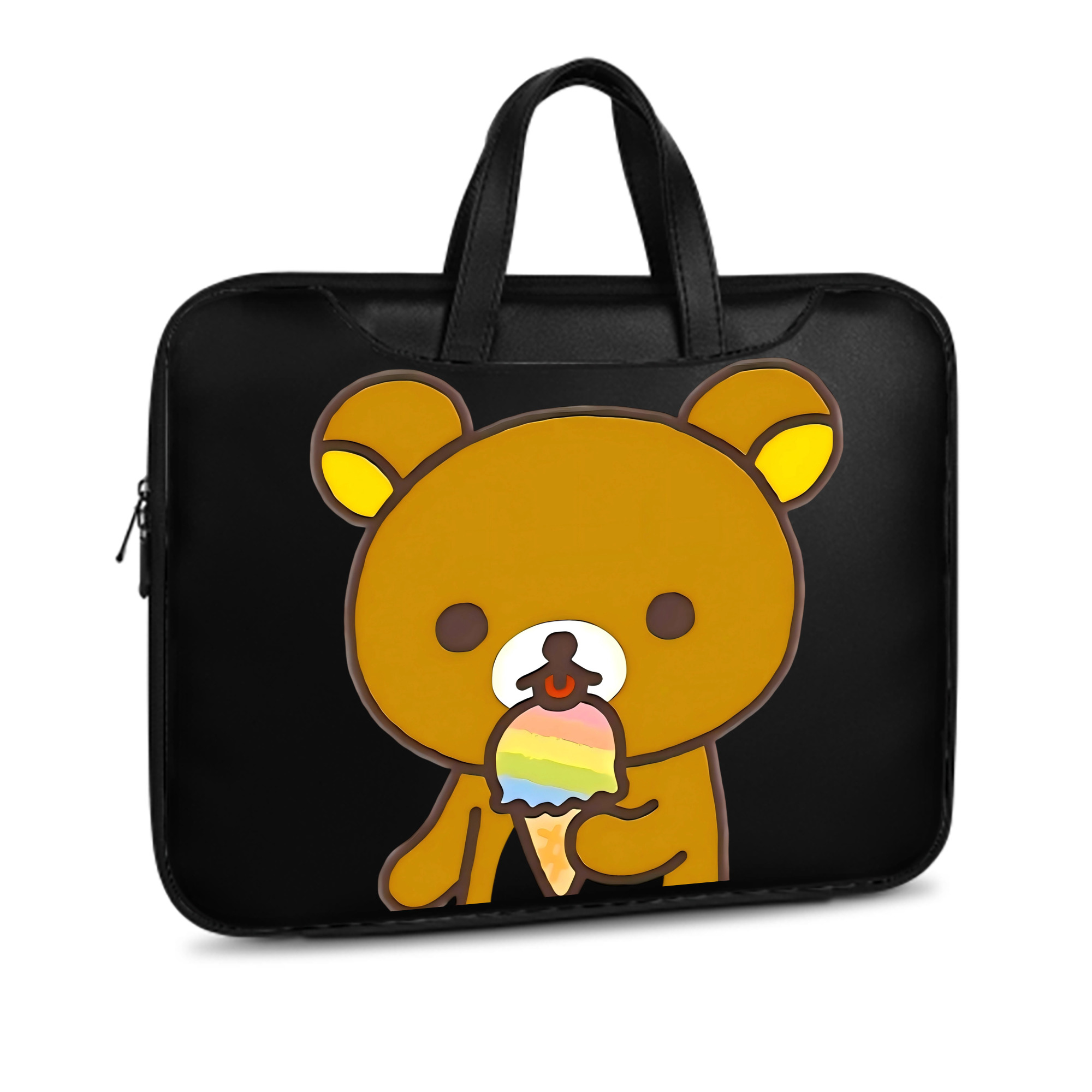 （画像用） リラックマ リラックマ キイロイトリ Rilakkuma Korilakkuma Kiiroitori レザーラップトップバッグ　ノートパソコンケース