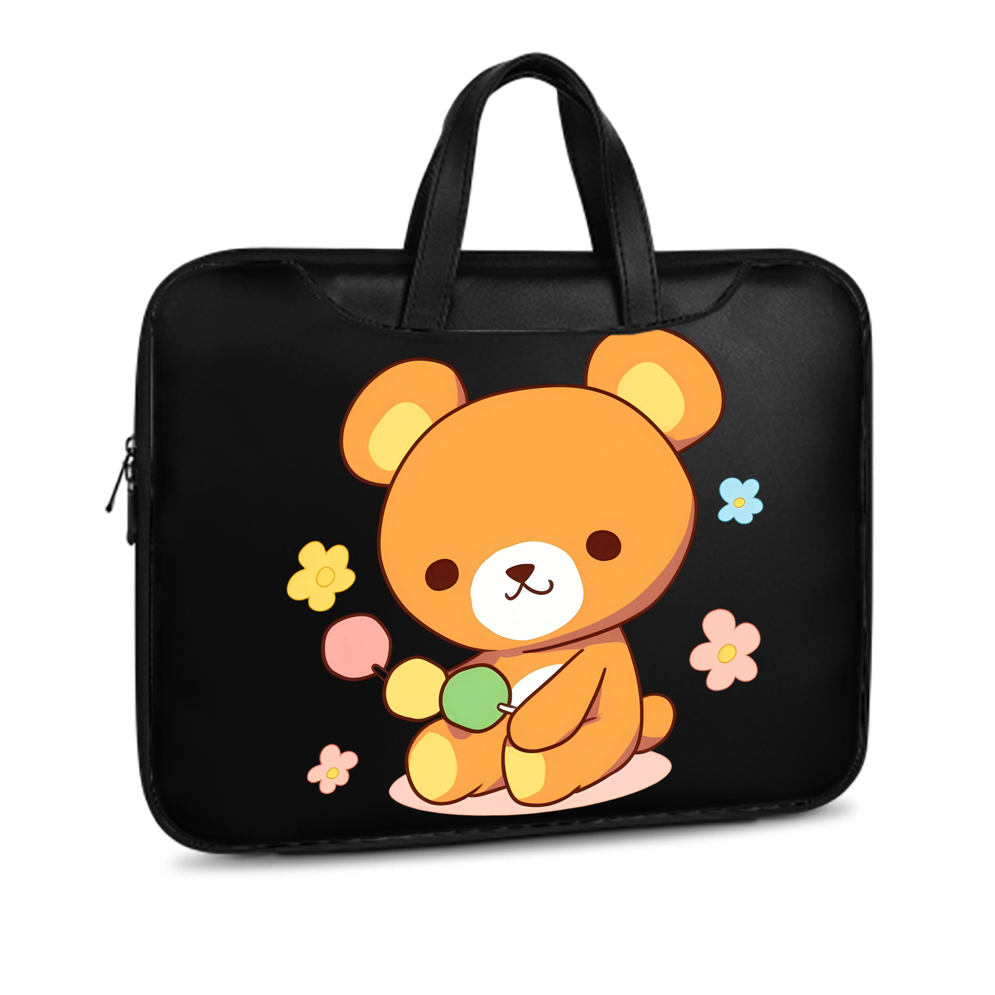 （画像用） リラックマ リラックマ キイロイトリ Rilakkuma Korilakkuma Kiiroitori レザーラップトップバッグ　ノートパソコンケース