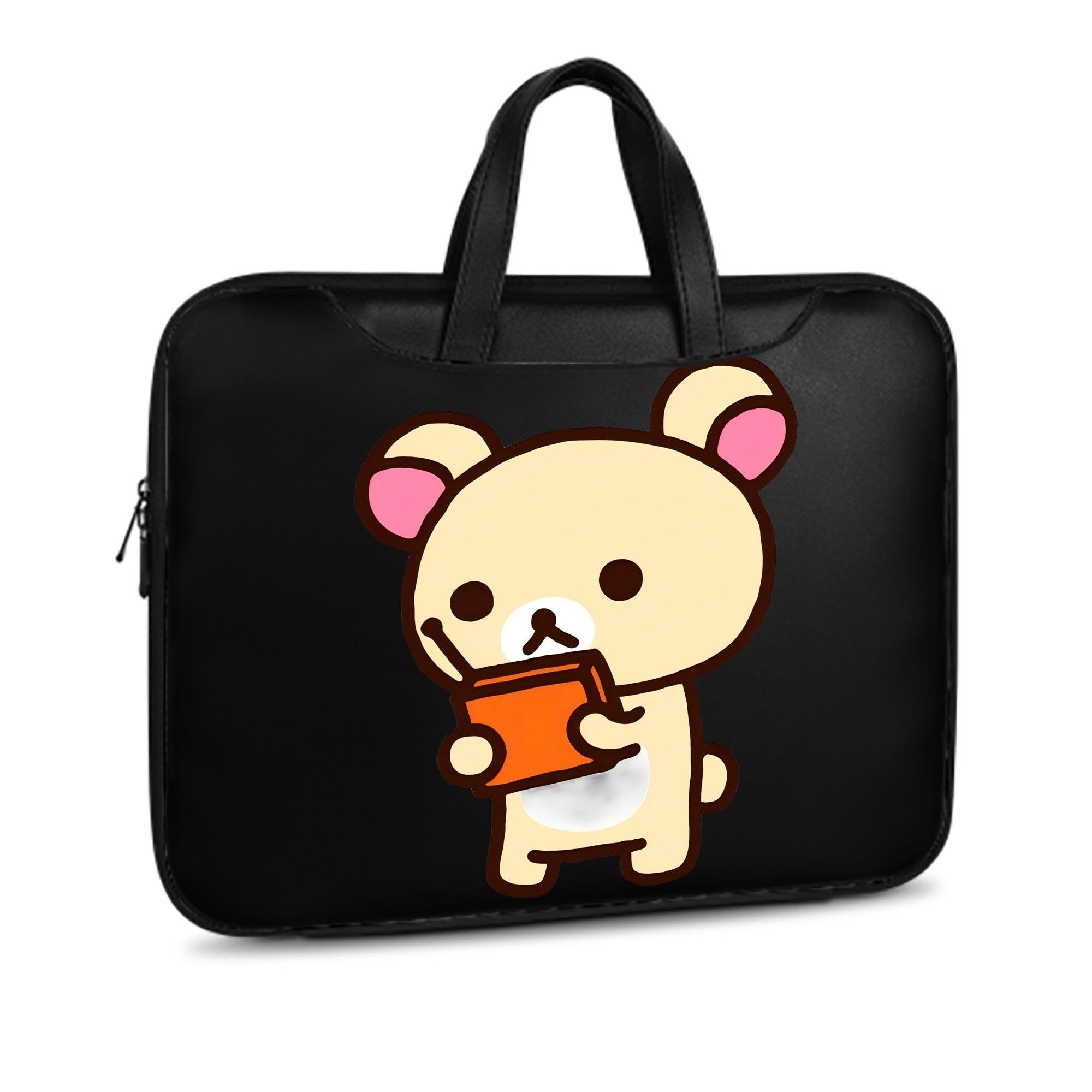 （画像用） リラックマ リラックマ キイロイトリ Rilakkuma Korilakkuma Kiiroitori レザーラップトップバッグ　ノートパソコンケース
