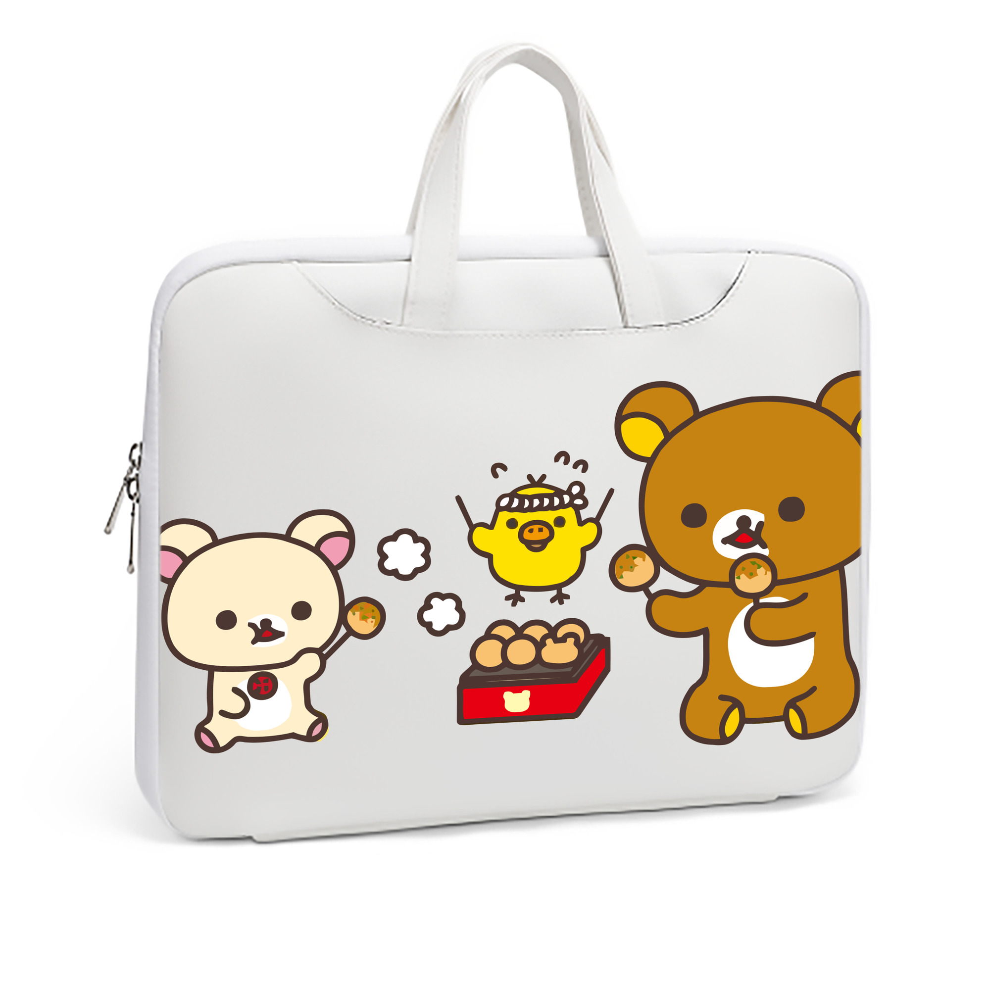 （画像用） リラックマ リラックマ キイロイトリ Rilakkuma Korilakkuma Kiiroitori レザーラップトップバッグ　ノートパソコンケース