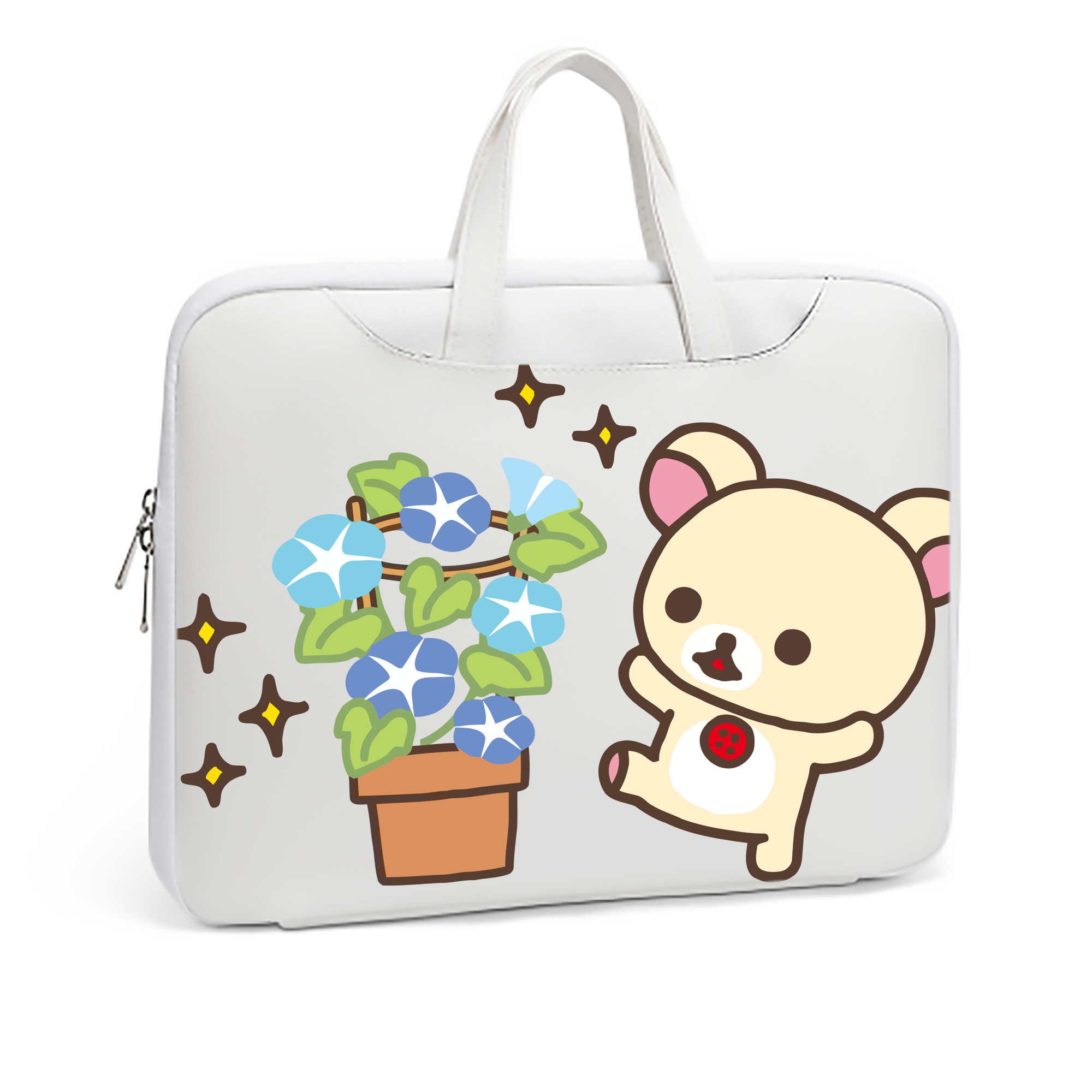 （画像用） リラックマ リラックマ キイロイトリ Rilakkuma Korilakkuma Kiiroitori レザーラップトップバッグ　ノートパソコンケース