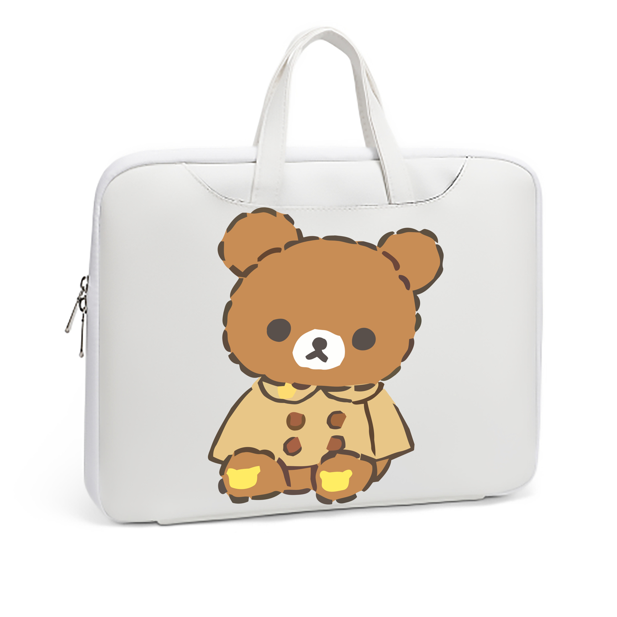 （画像用） リラックマ リラックマ キイロイトリ Rilakkuma Korilakkuma Kiiroitori レザーラップトップバッグ　ノートパソコンケース